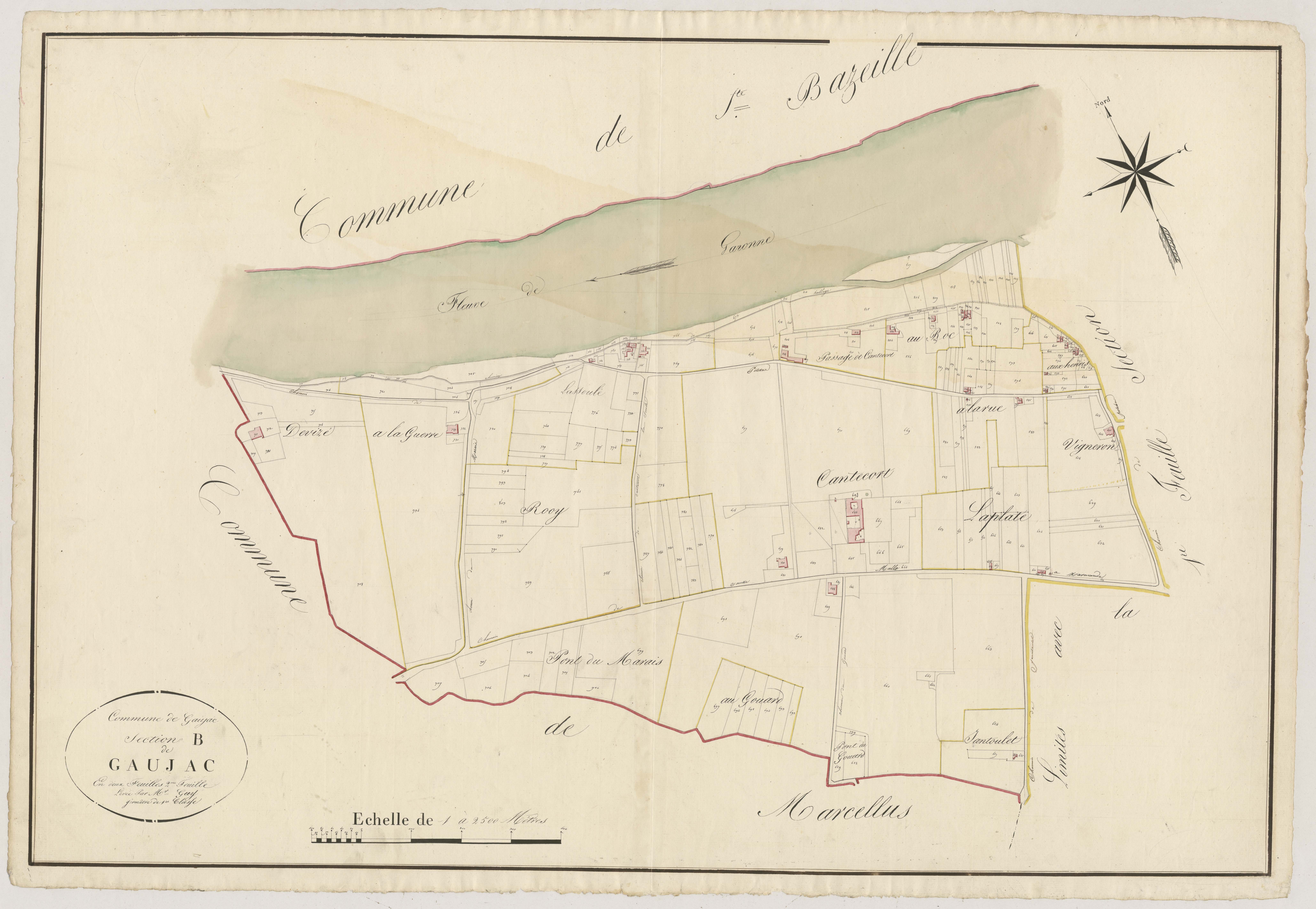Plan napoléonien, atlas-B1 Gaujac, Gaujac