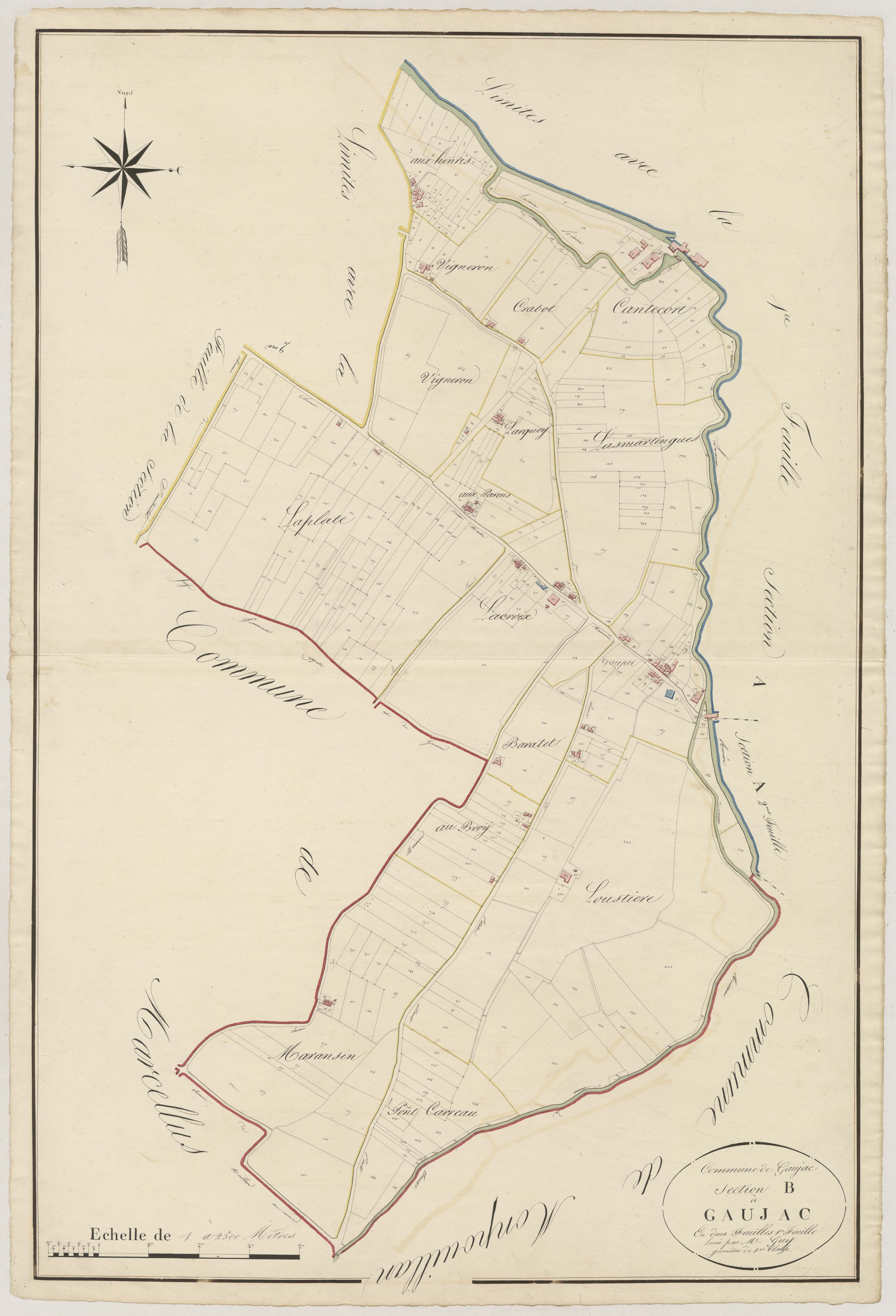 Plan napoléonien, atlas-B2 Gaujac, Gaujac