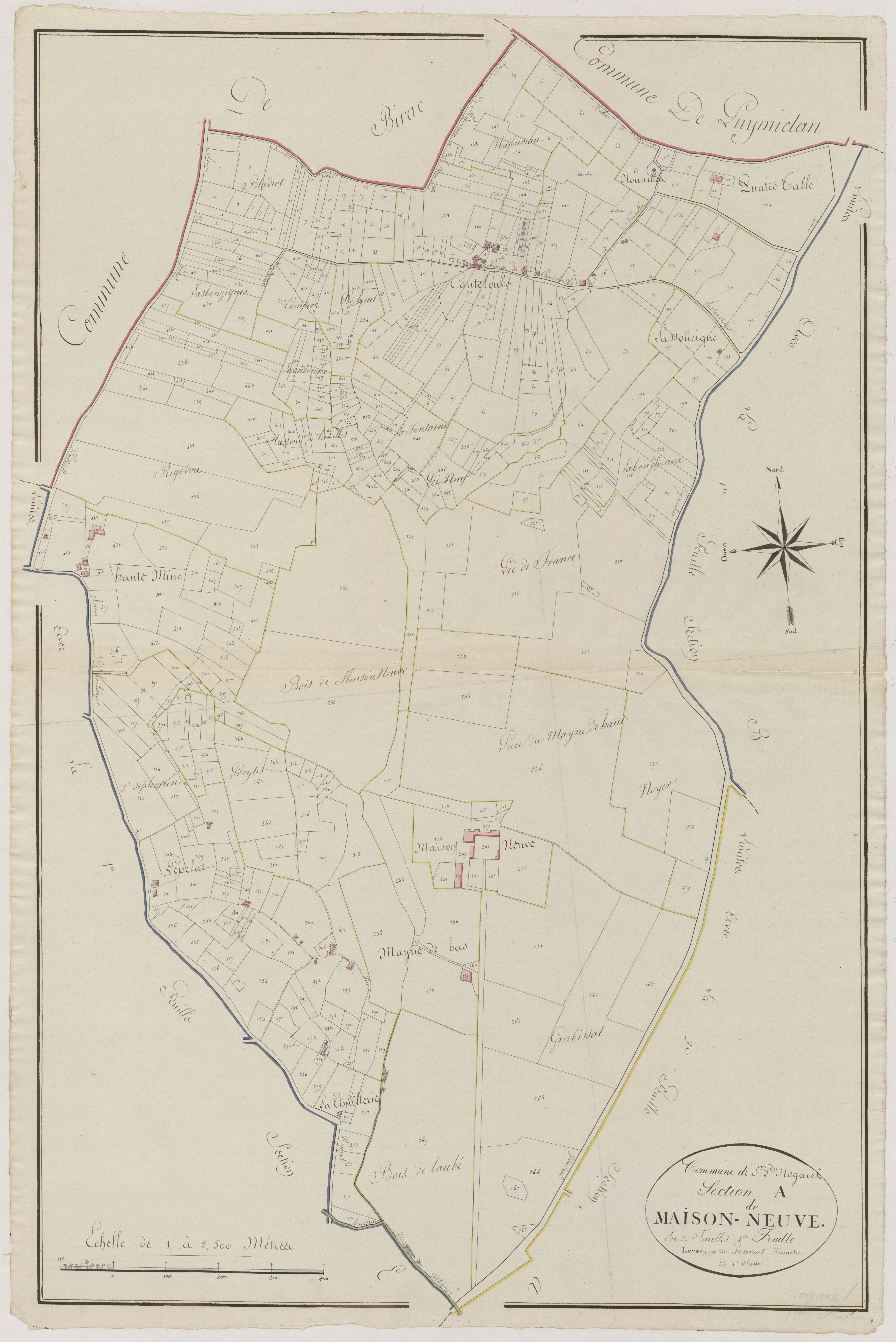Plan primitif, atlas-A1 Maison-Neuve, Gontaud-de-Nogaret