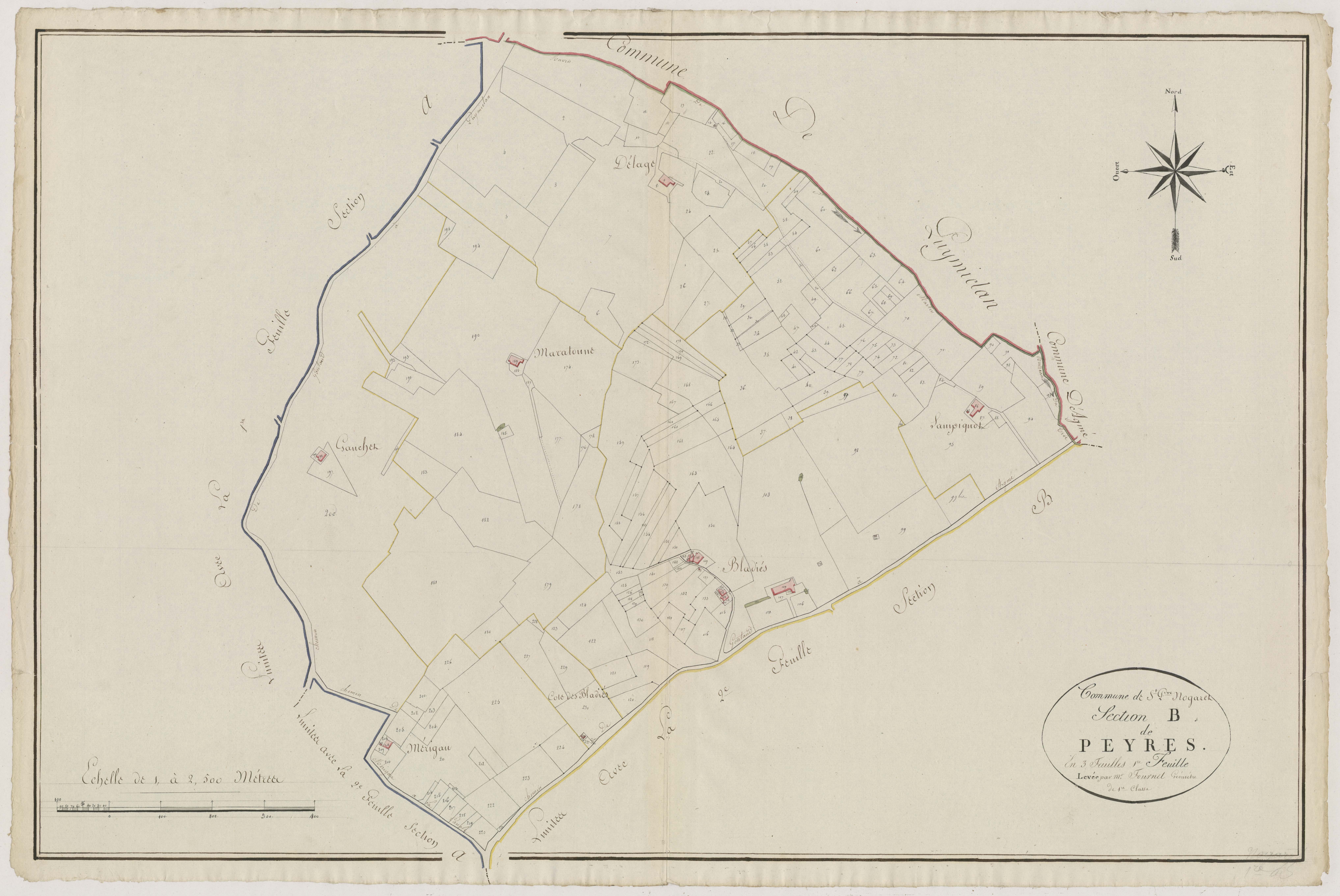Plan primitif, atlas-B1 Peyres, Gontaud-de-Nogaret