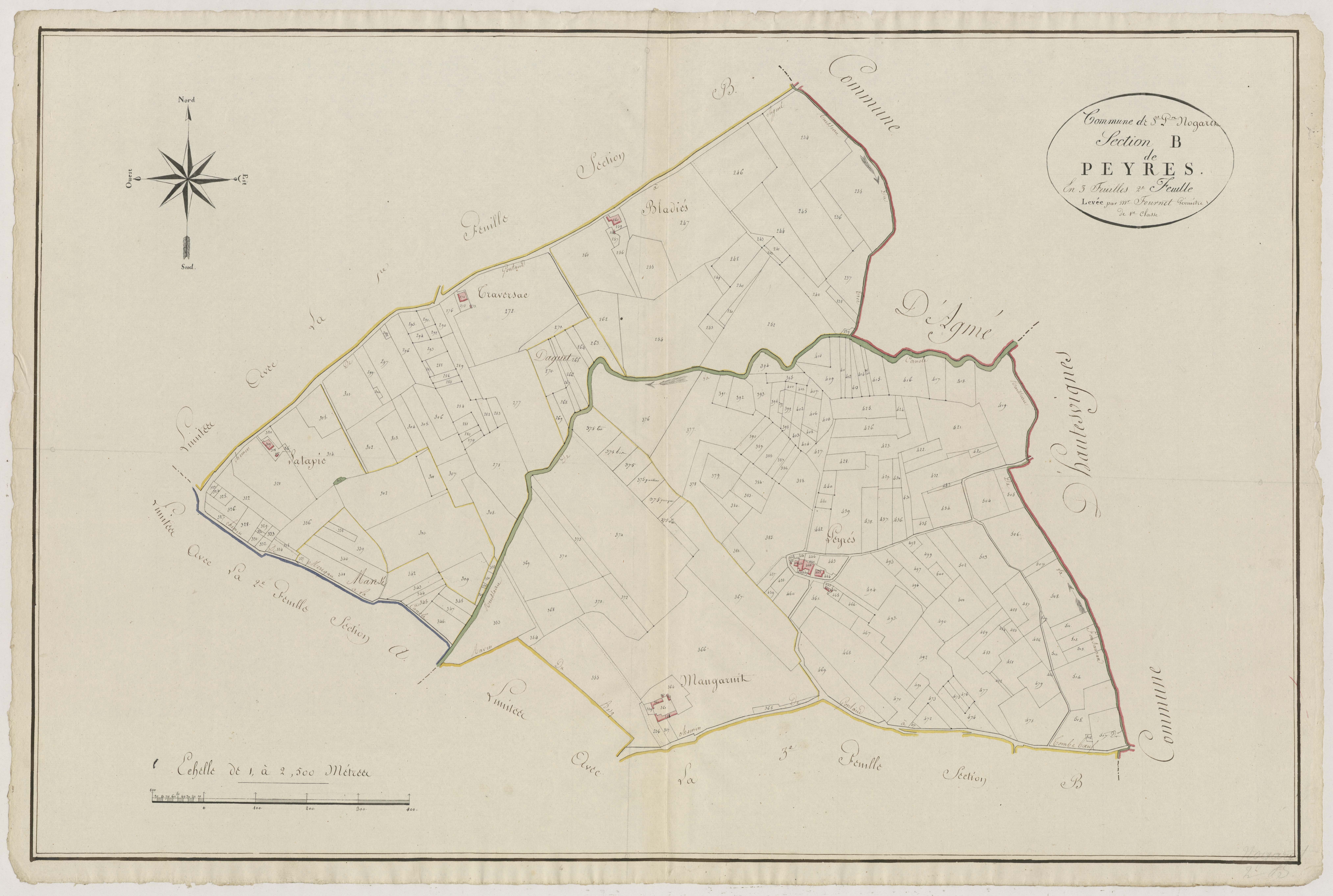 Plan primitif, atlas-B2 Peyres, Gontaud-de-Nogaret