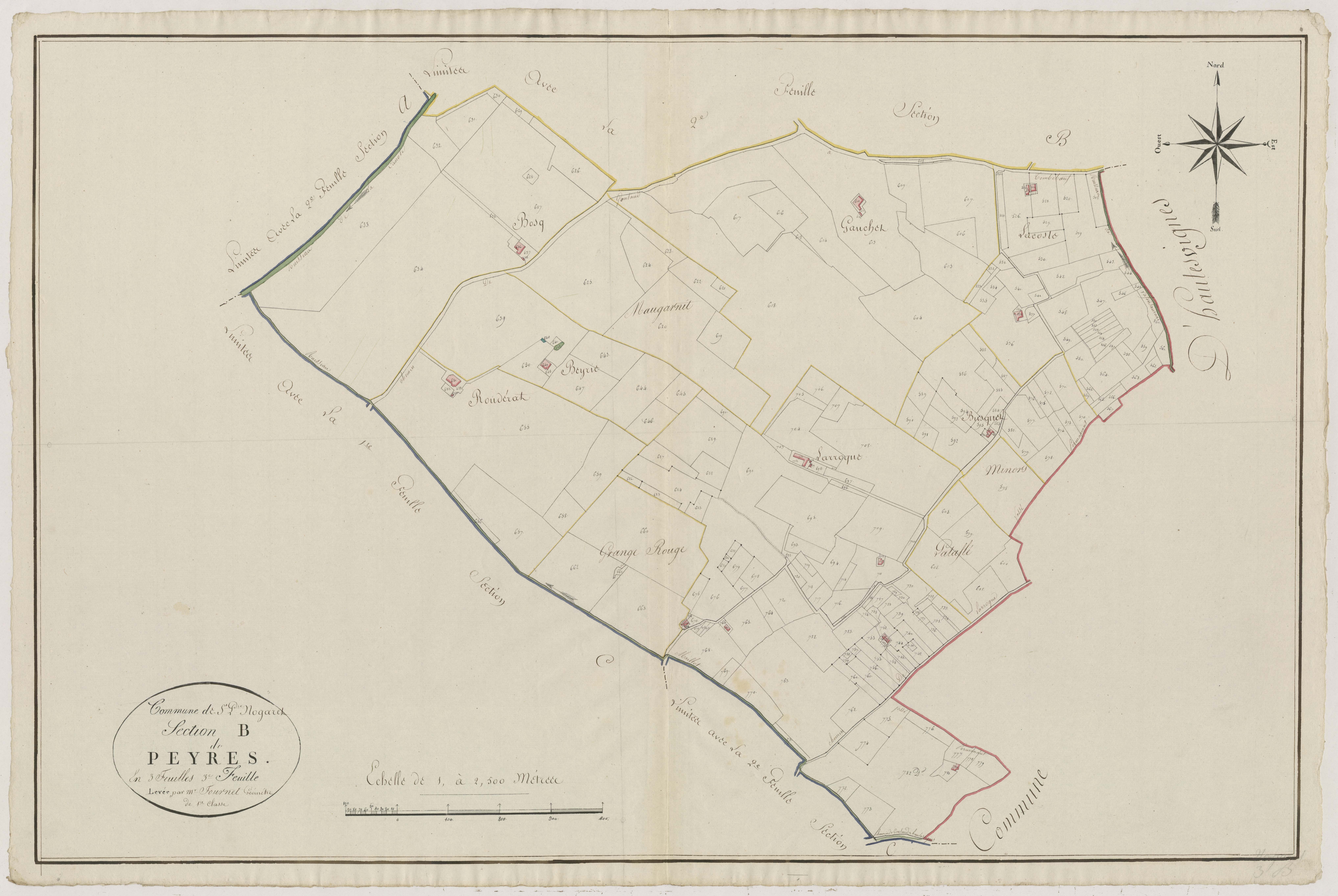 Plan primitif, atlas-B3 Peyres, Gontaud-de-Nogaret