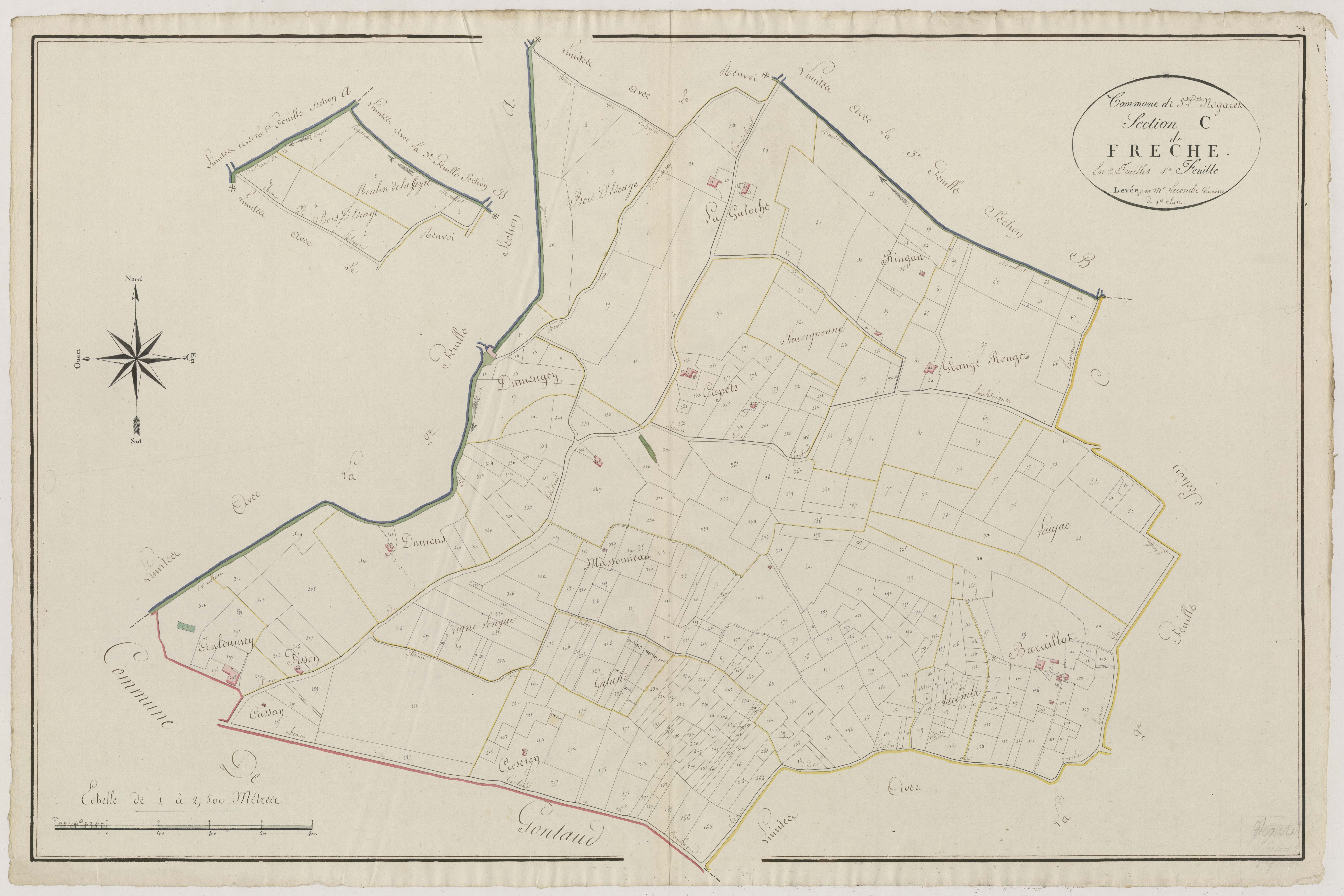Plan primitif, atlas-C1 Frèche, Gontaud-de-Nogaret