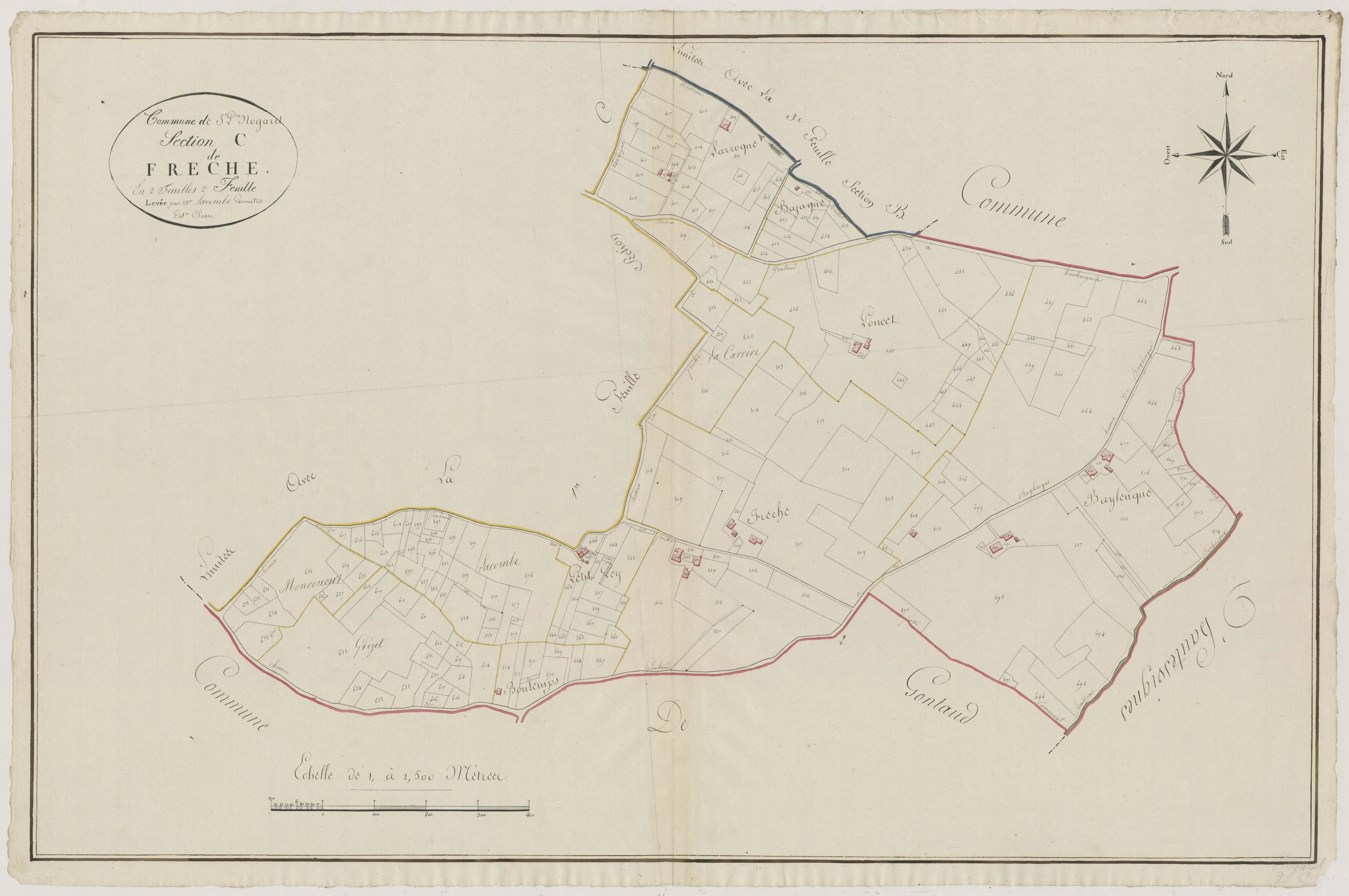 Plan primitif, atlas-C2 Frèche, Gontaud-de-Nogaret