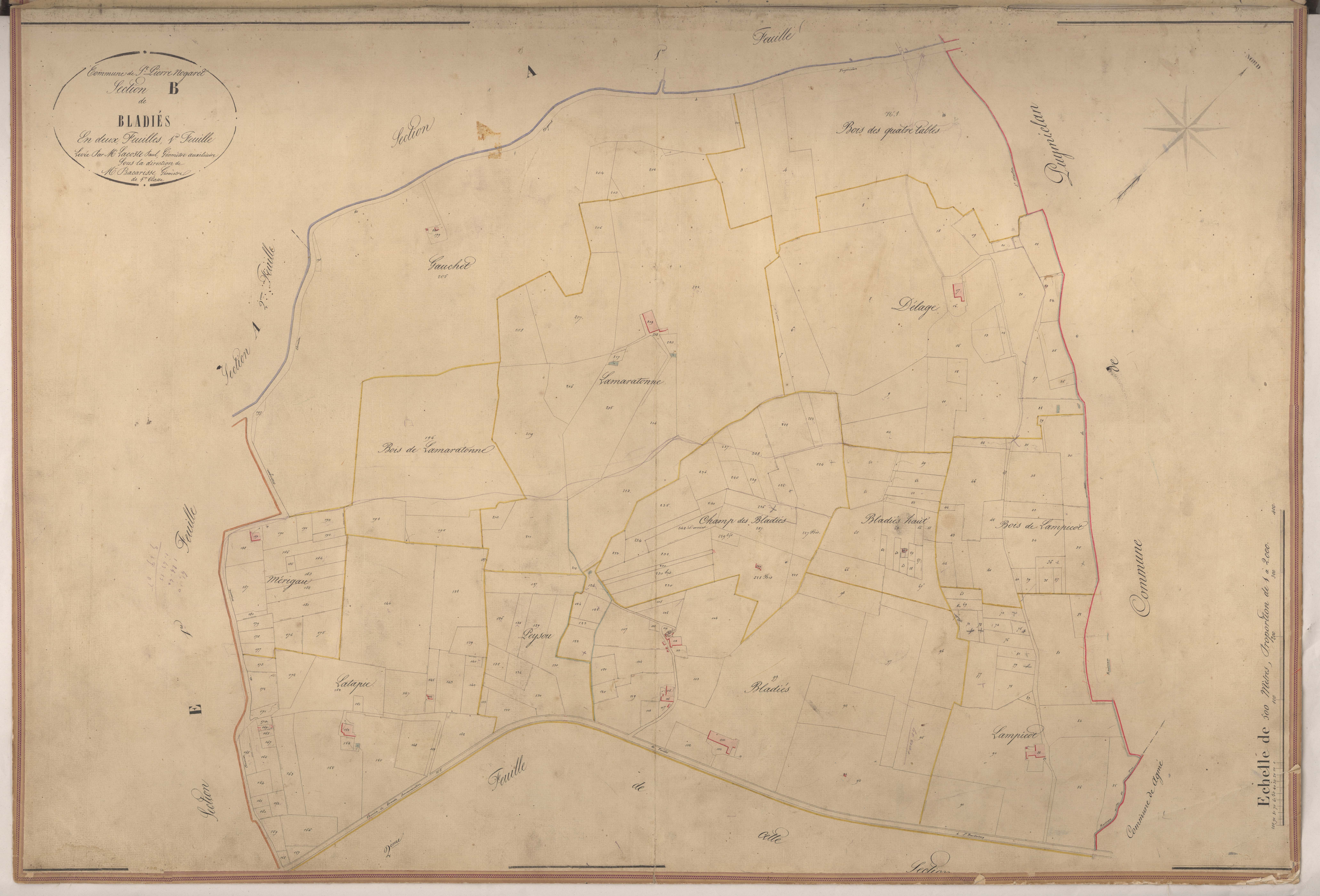 Plan napoléonien-B1 Bladiès, Gontaud-de-Nogaret