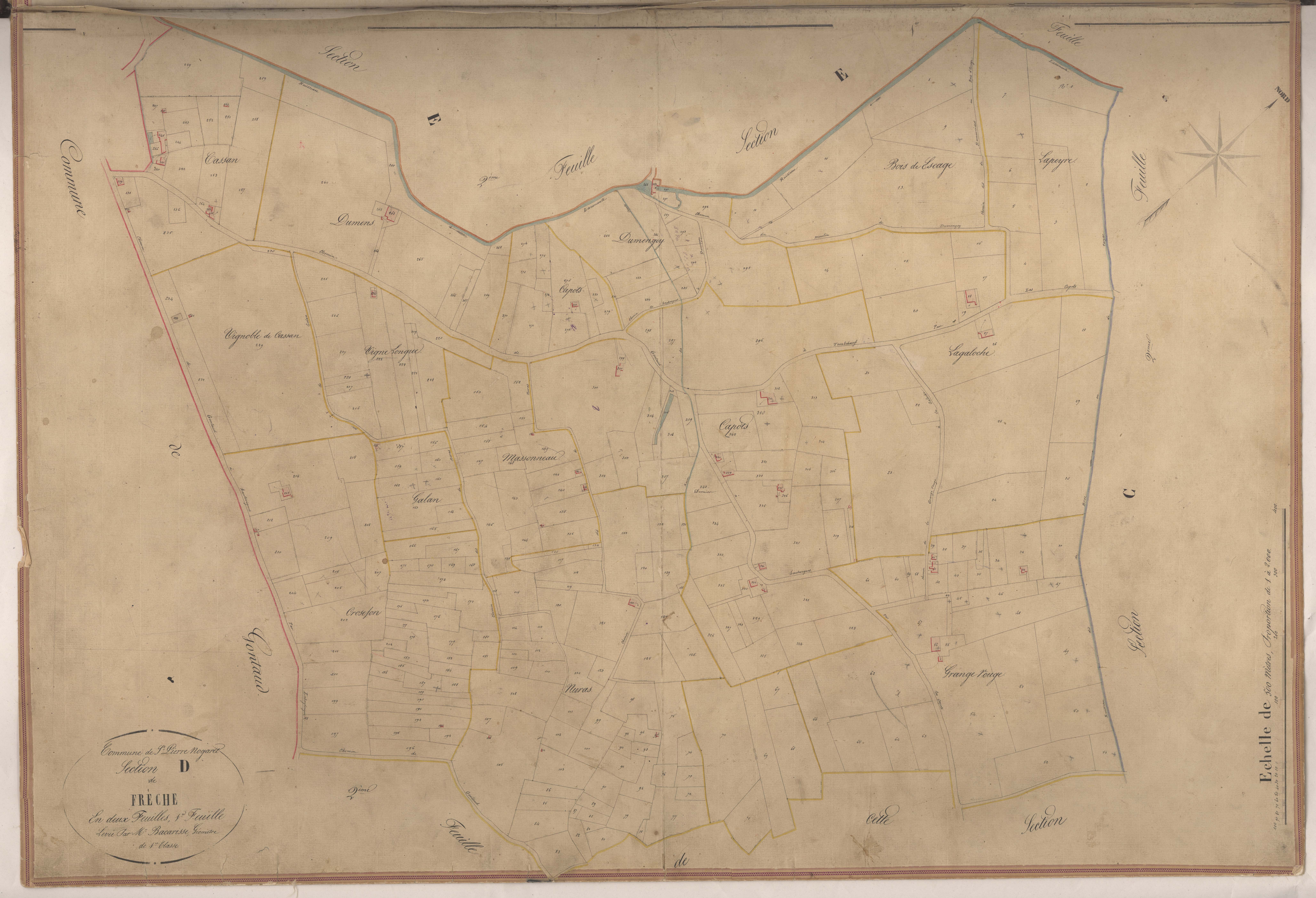 Plan napoléonien-D1 Frèche, Gontaud-de-Nogaret