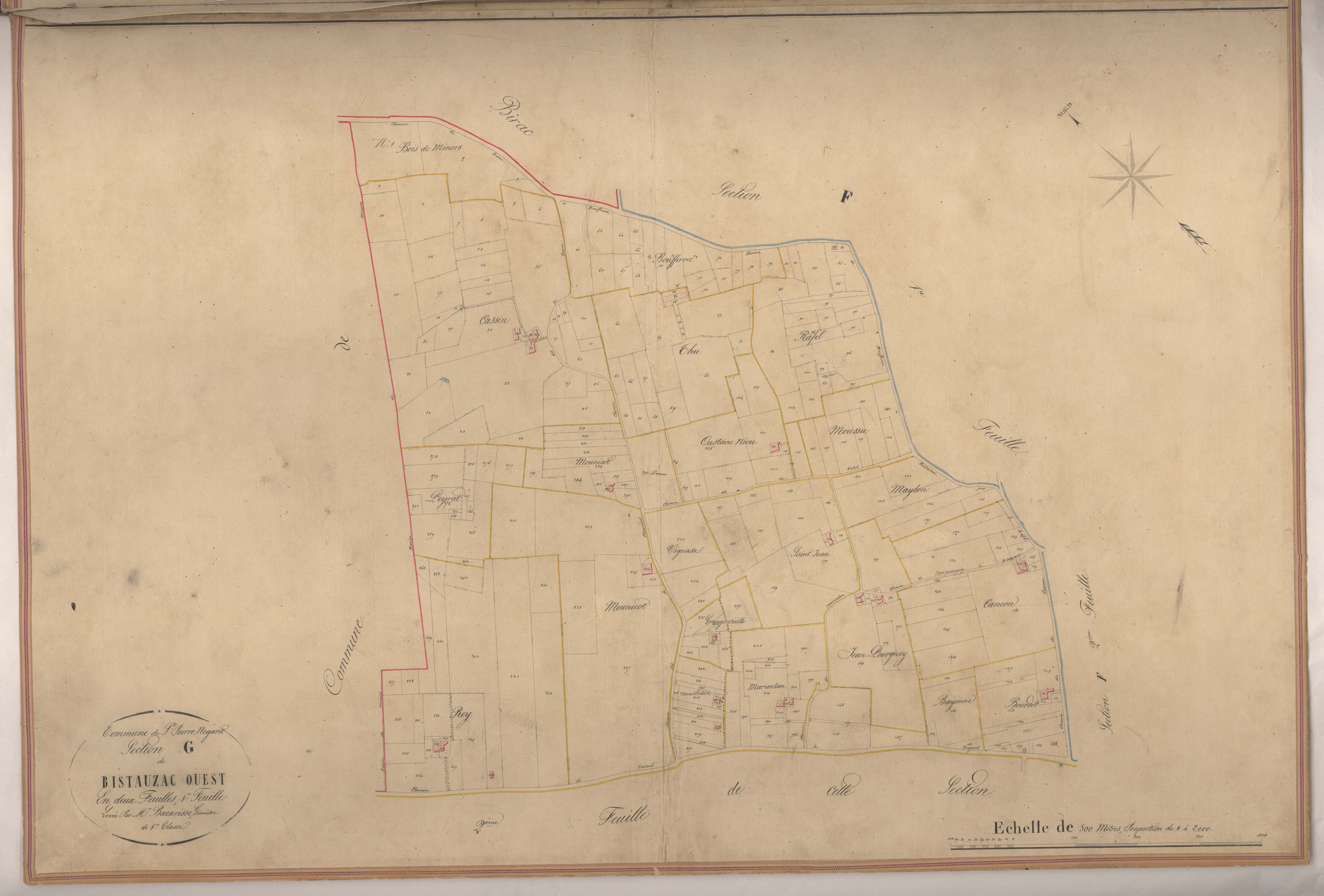 Plan napoléonien-G1 Bistauzac-ouest, Gontaud-de-Nogaret