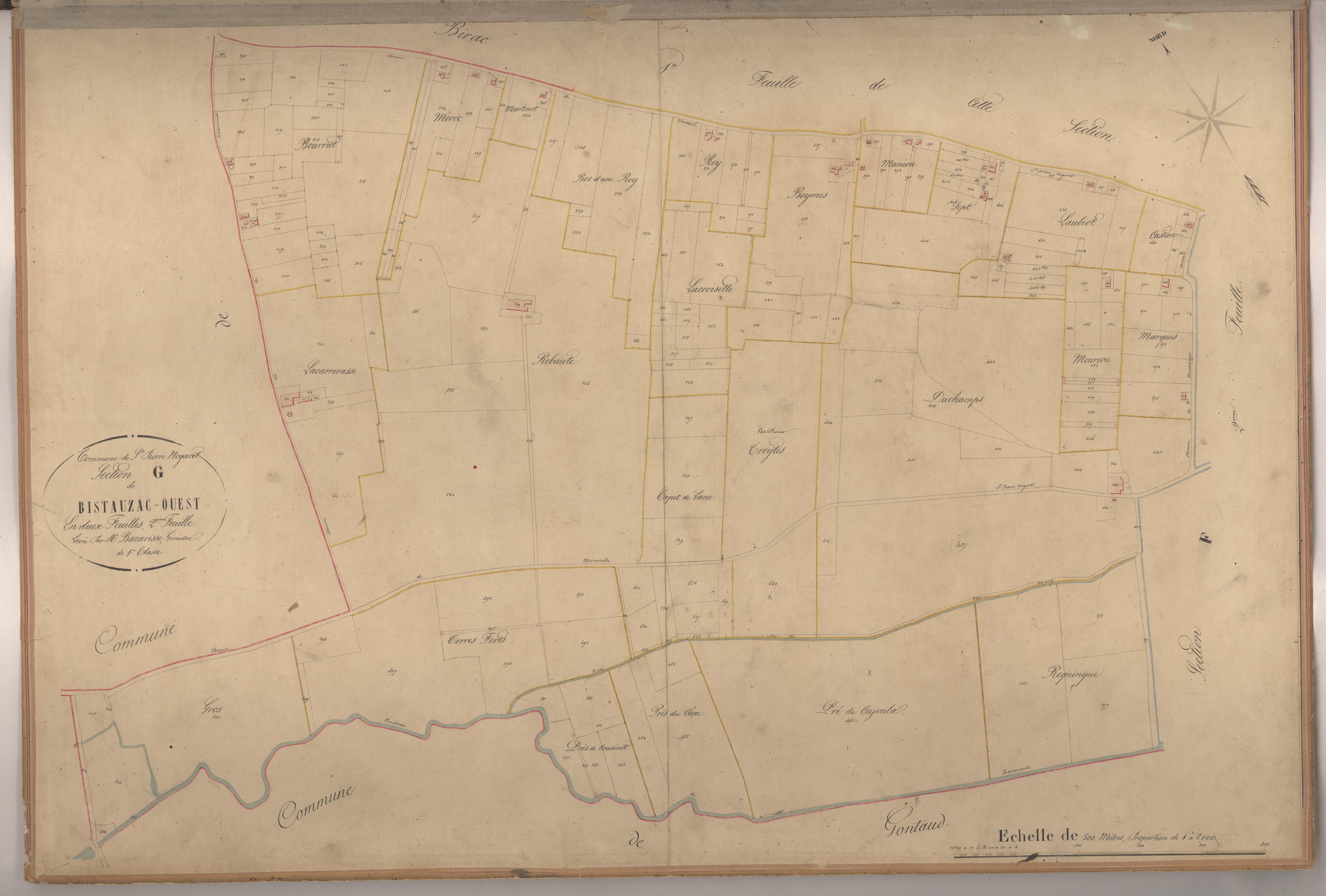 Plan napoléonien-G2 Bistauzac-ouest, Gontaud-de-Nogaret