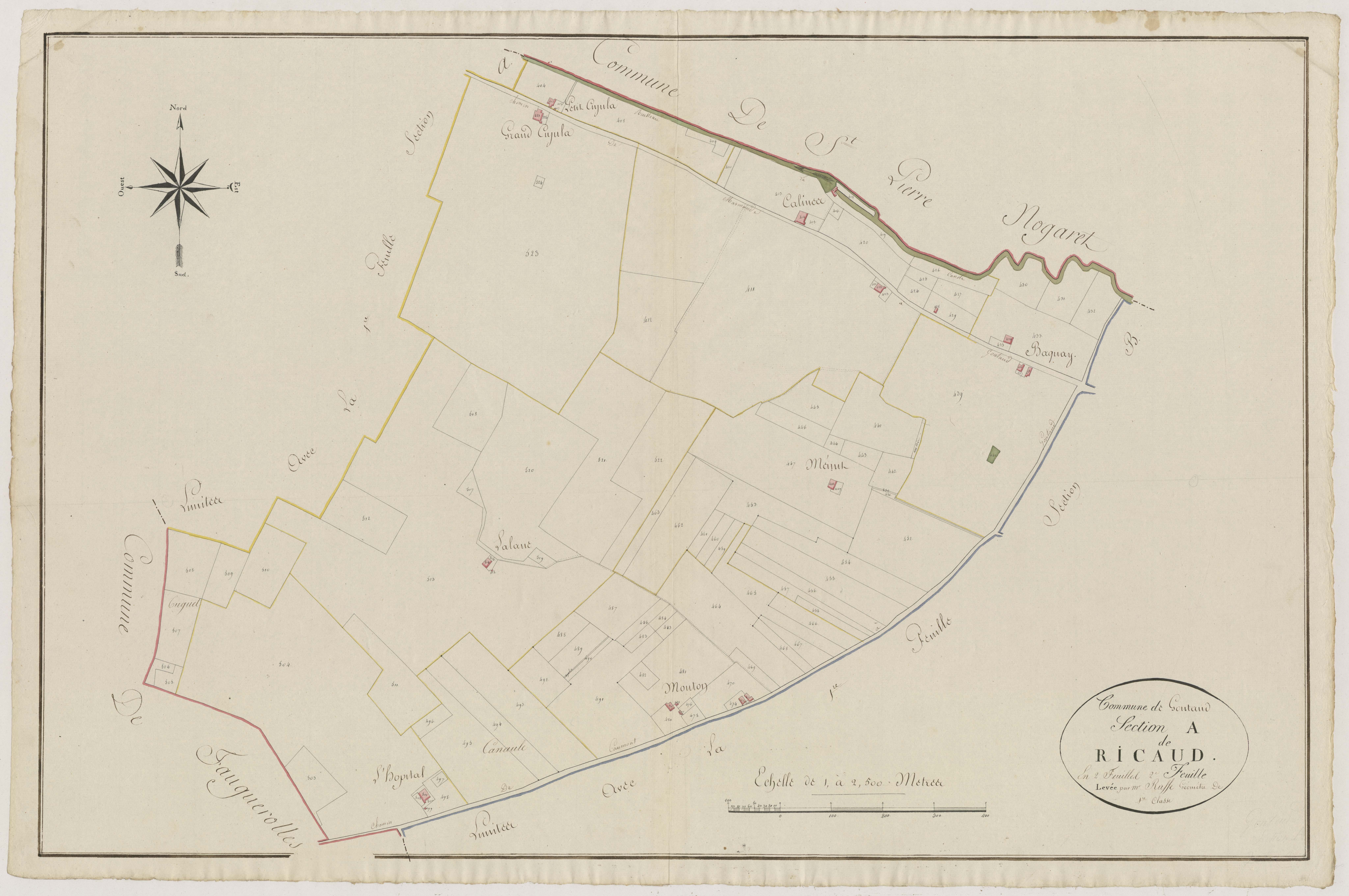 Plan primitif, atlas-A2 Ricaud, Gontaud-de-Nogaret
