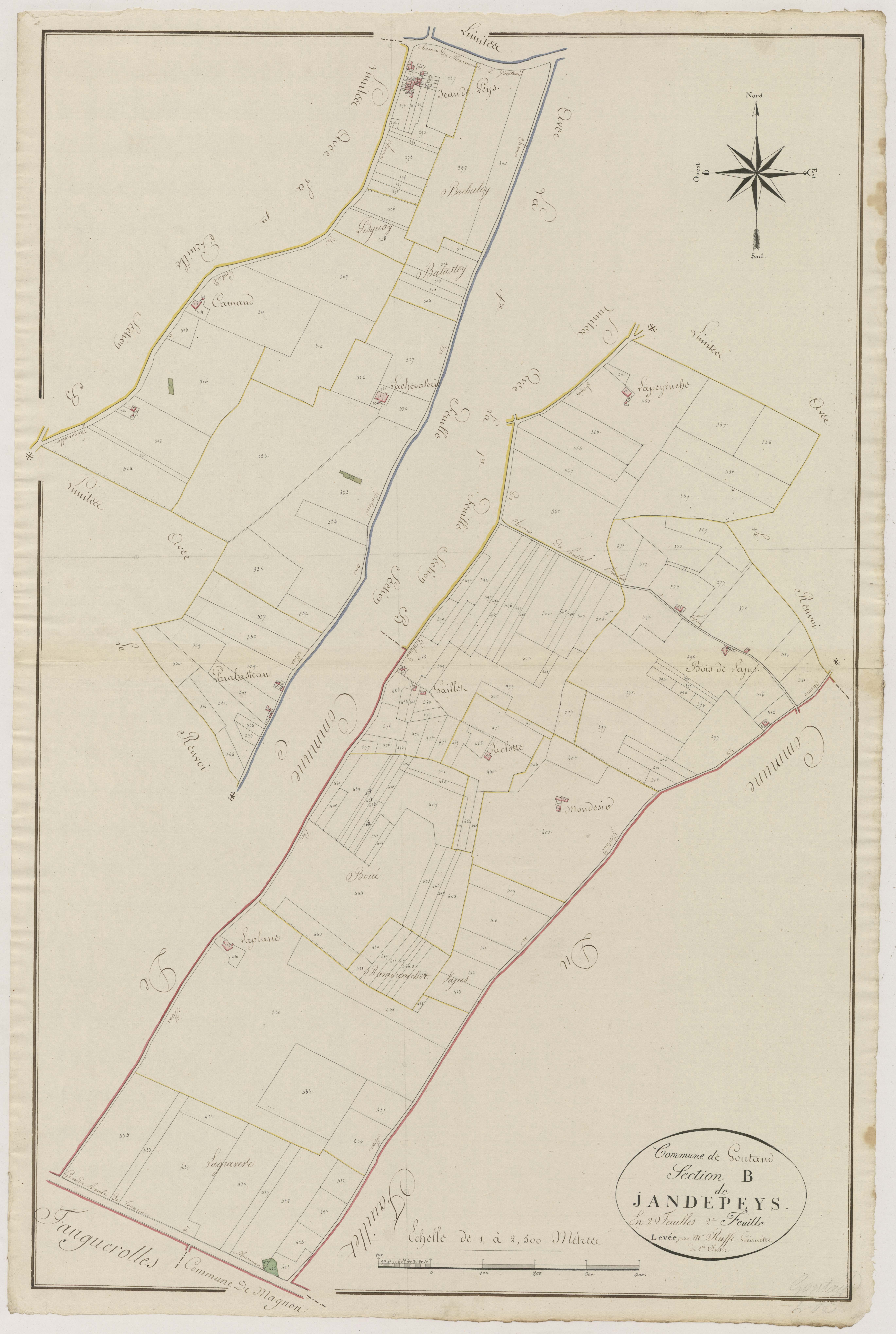 Plan primitif, atlas-B2 Jandepeys, Gontaud-de-Nogaret