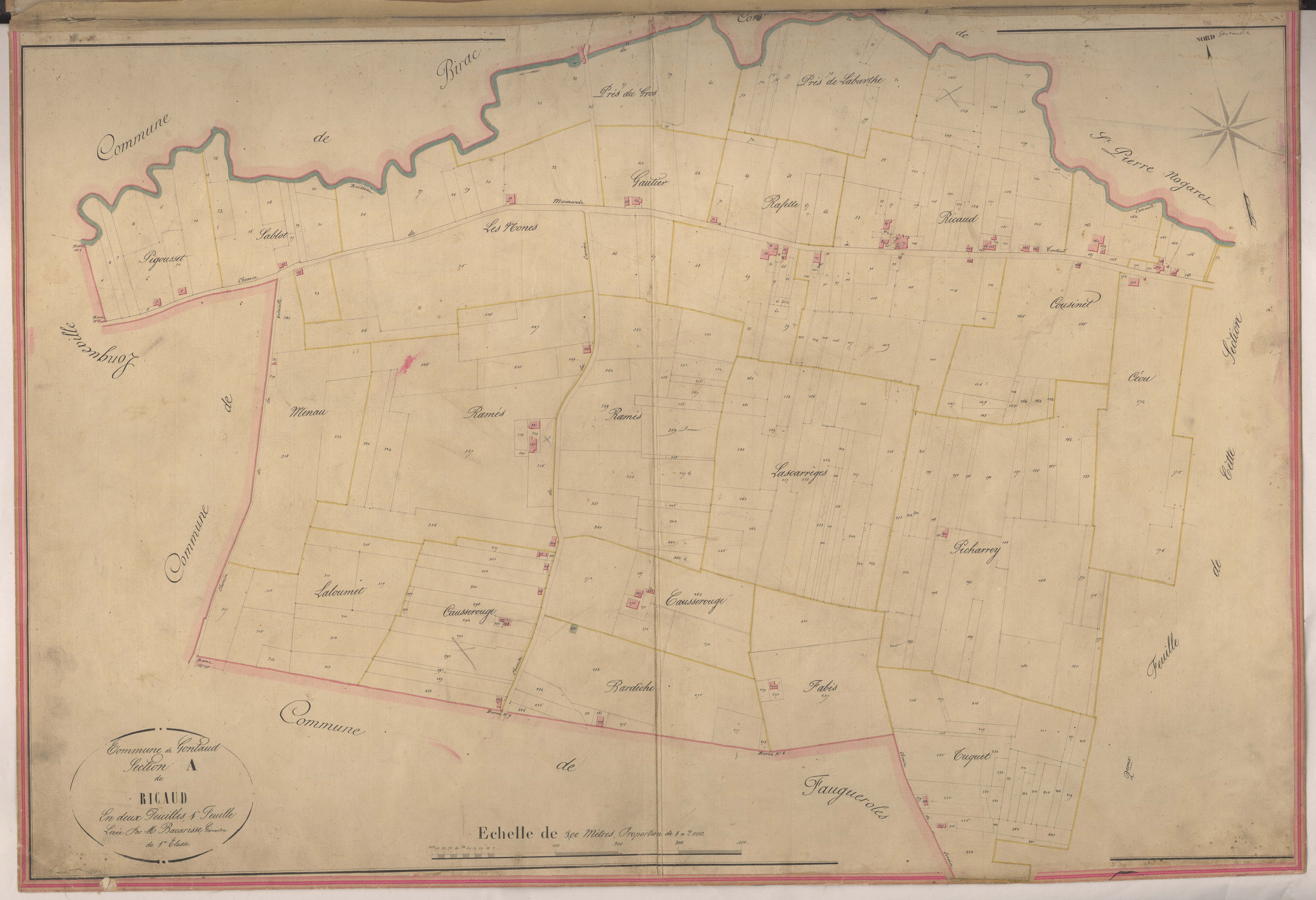 Plan napoléonien-A1 Ricaud, Gontaud-de-Nogaret