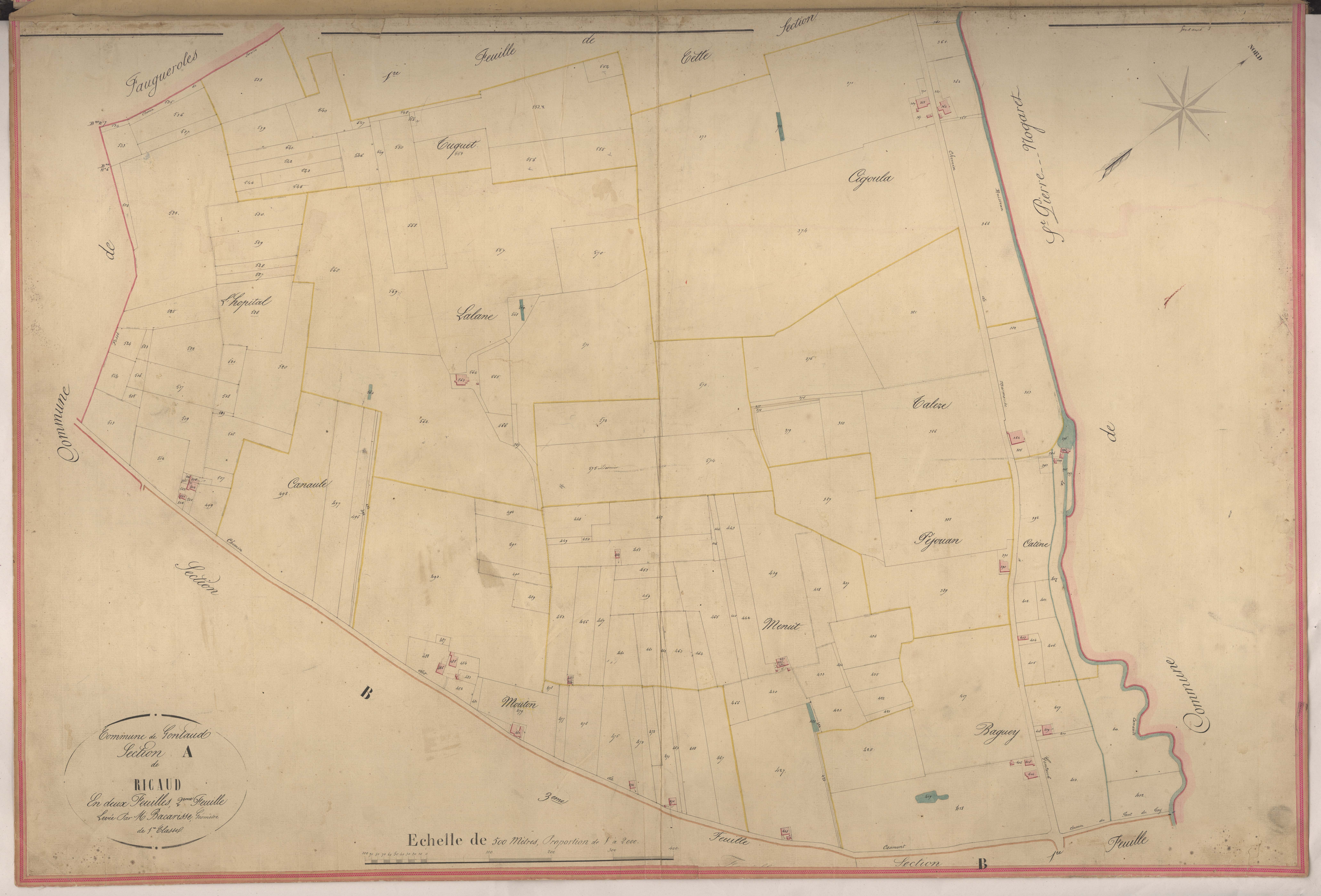 Plan napoléonien-A2 Ricaud, Gontaud-de-Nogaret