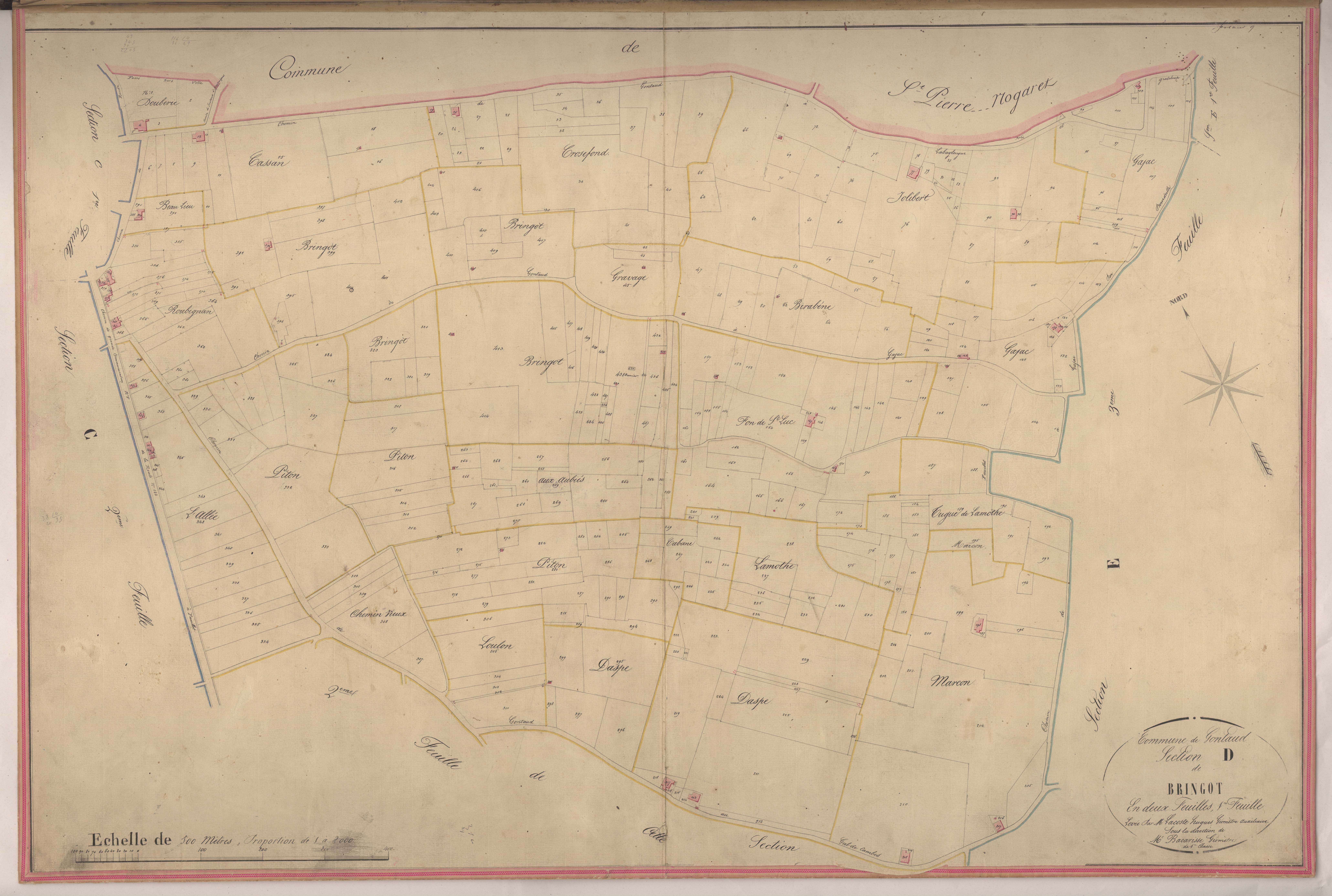 Plan napoléonien-D1 Bringot, Gontaud-de-Nogaret