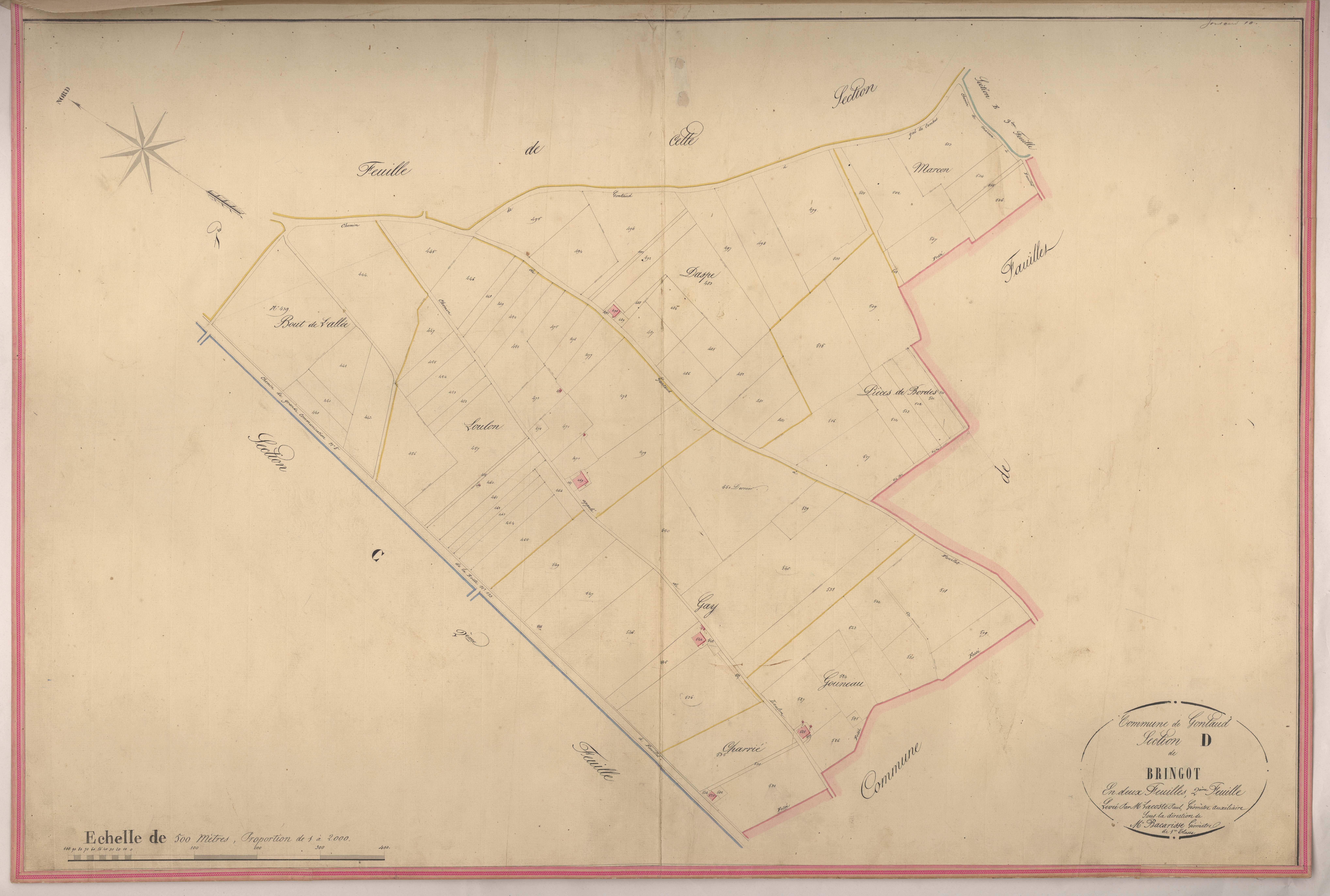 Plan napoléonien-D2 Bringot, Gontaud-de-Nogaret