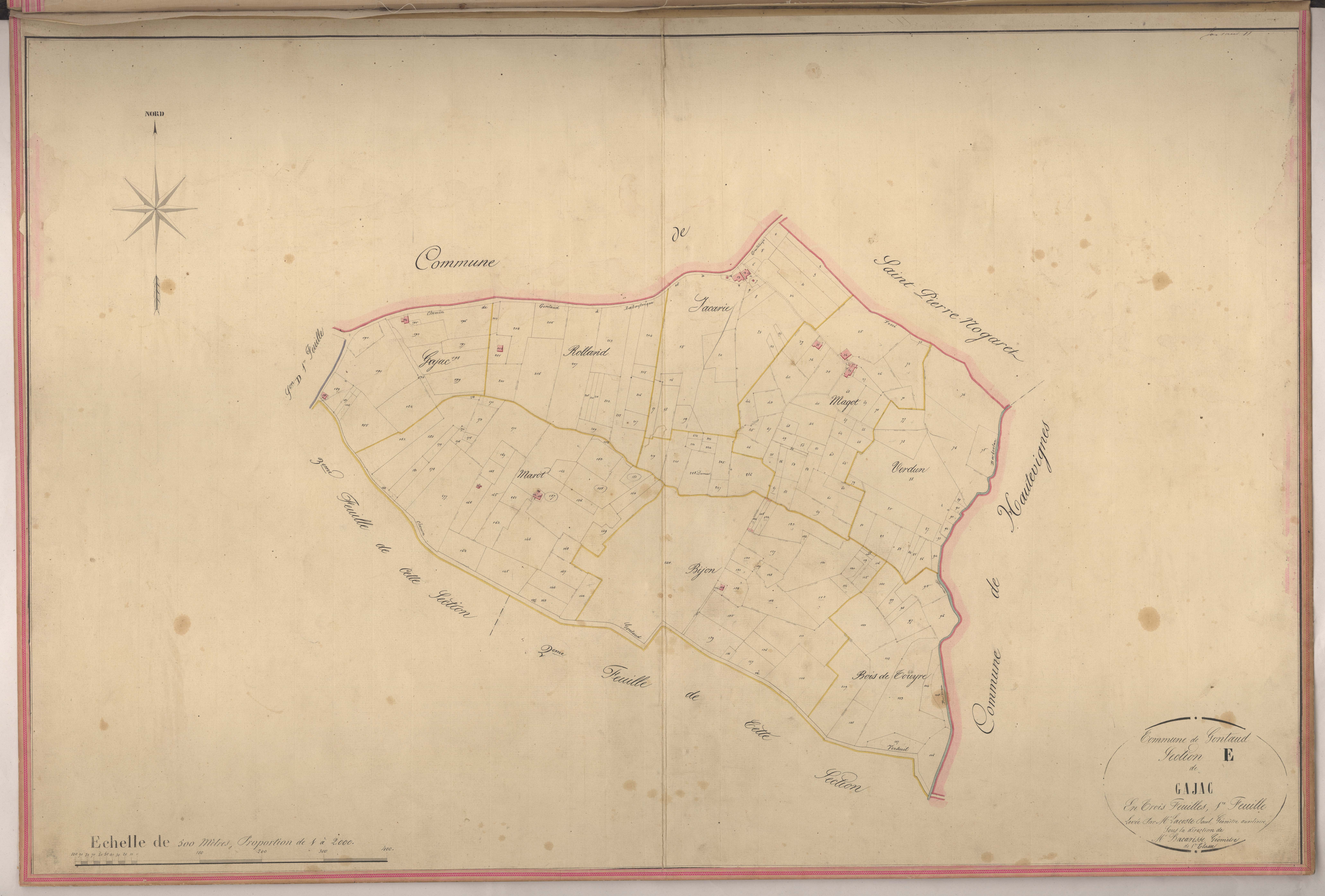 Plan napoléonien-E1 Gajac E1 Gajac, Gontaud-de-Nogaret