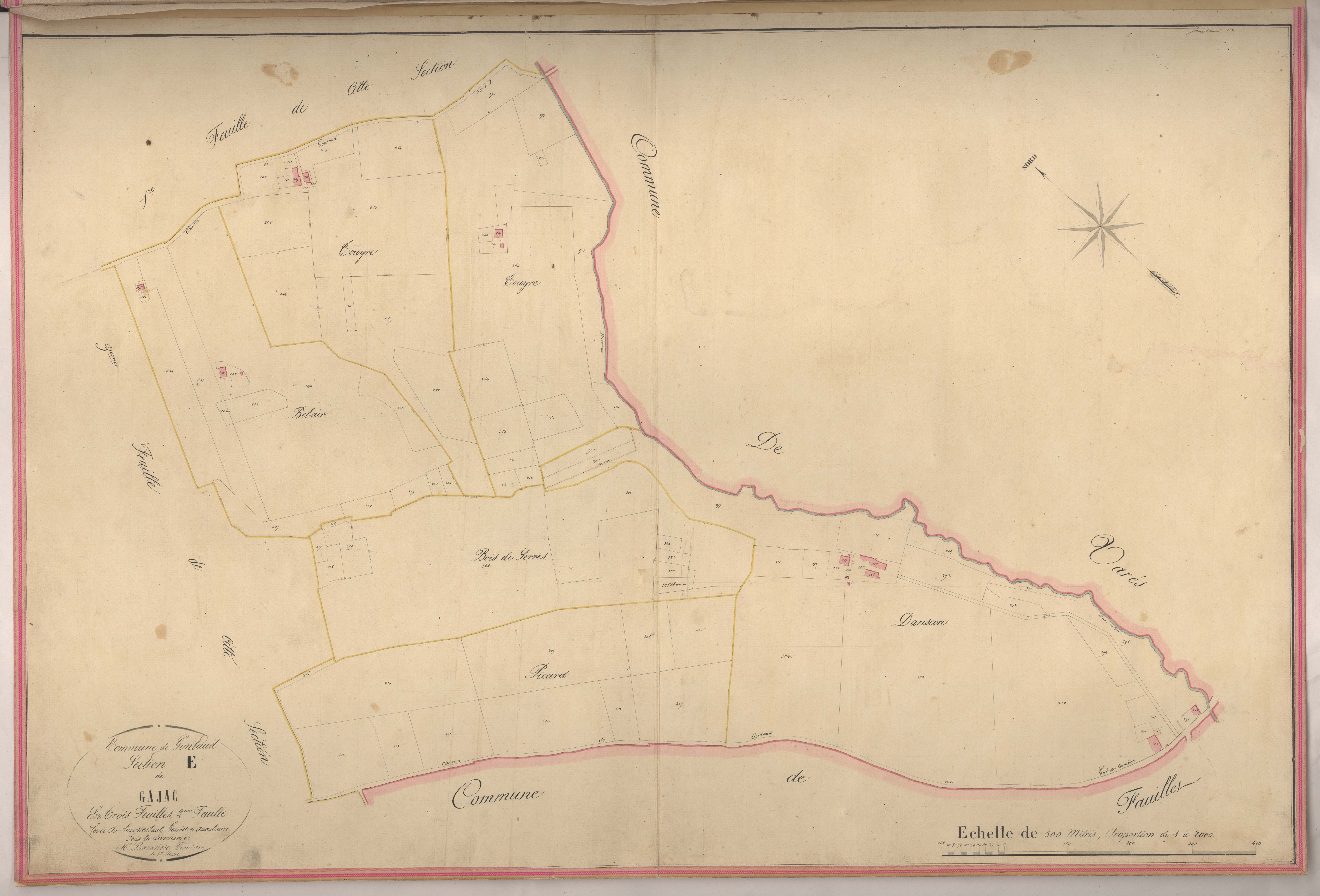 Plan napoléonien-E2 Gajac, Gontaud-de-Nogaret
