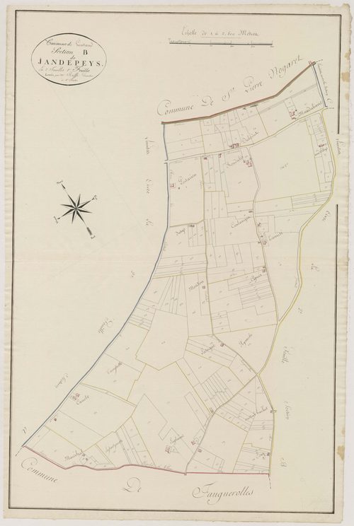 Plan primitif, atlas-B1 Jandepeys, Gontaud-de-Nogaret