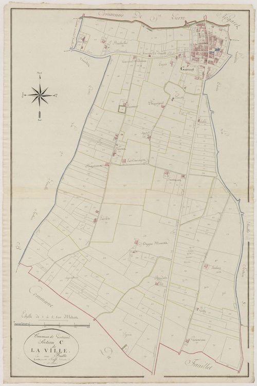 Plan primitif, atlas-C La Ville, Gontaud-de-Nogaret