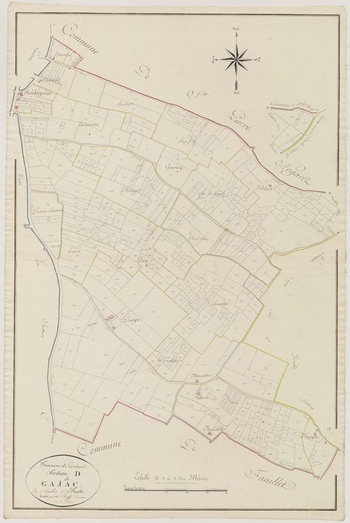 Plan primitif, atlas-D1 Gajac, Gontaud-de-Nogaret