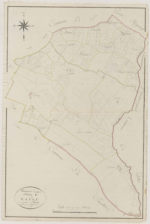 Plan primitif, atlas-D2 Gajac, Gontaud-de-Nogaret