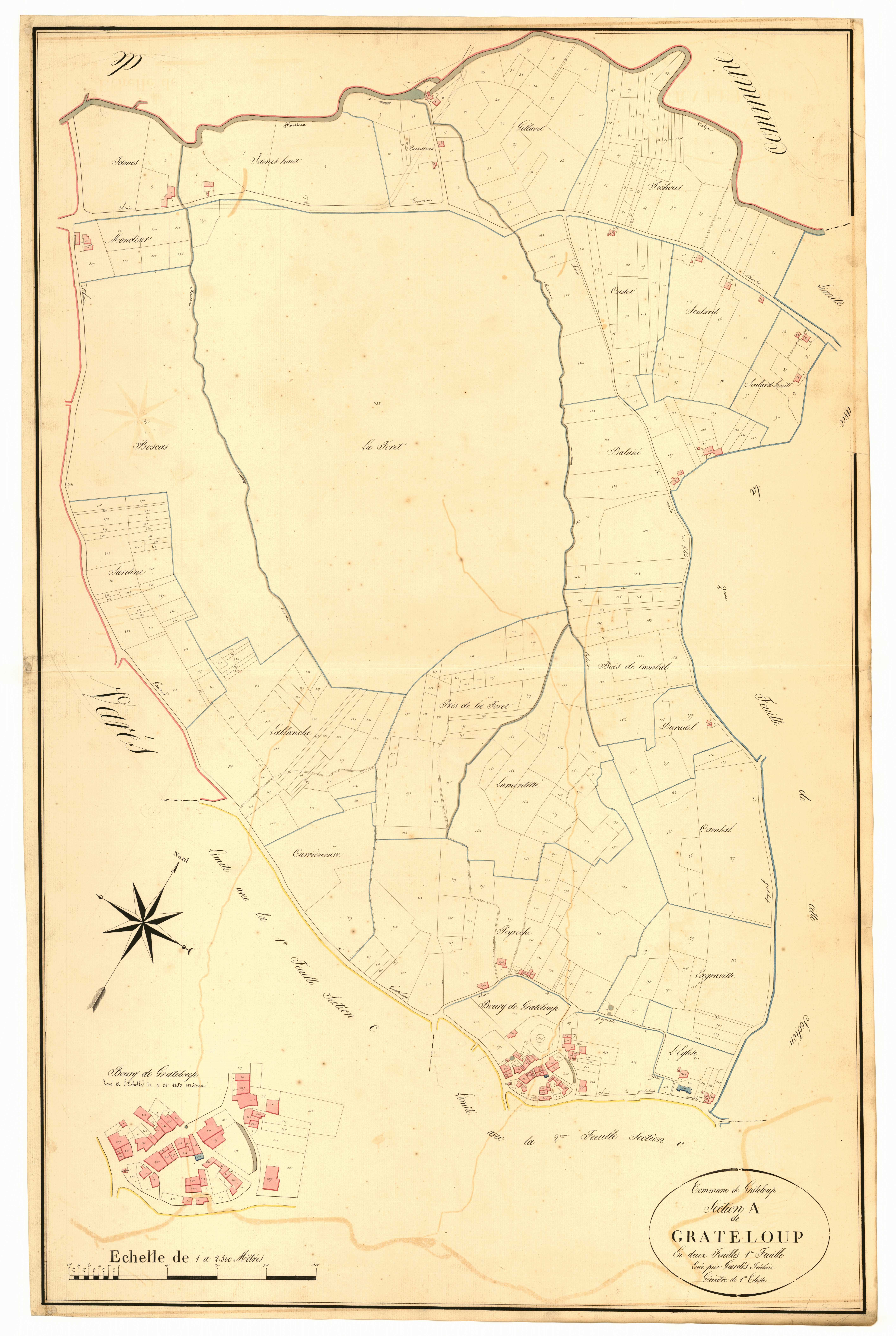 Plan napoléonien, atlas-A1 Grateloup, Grateloup-Saint-Gayrand