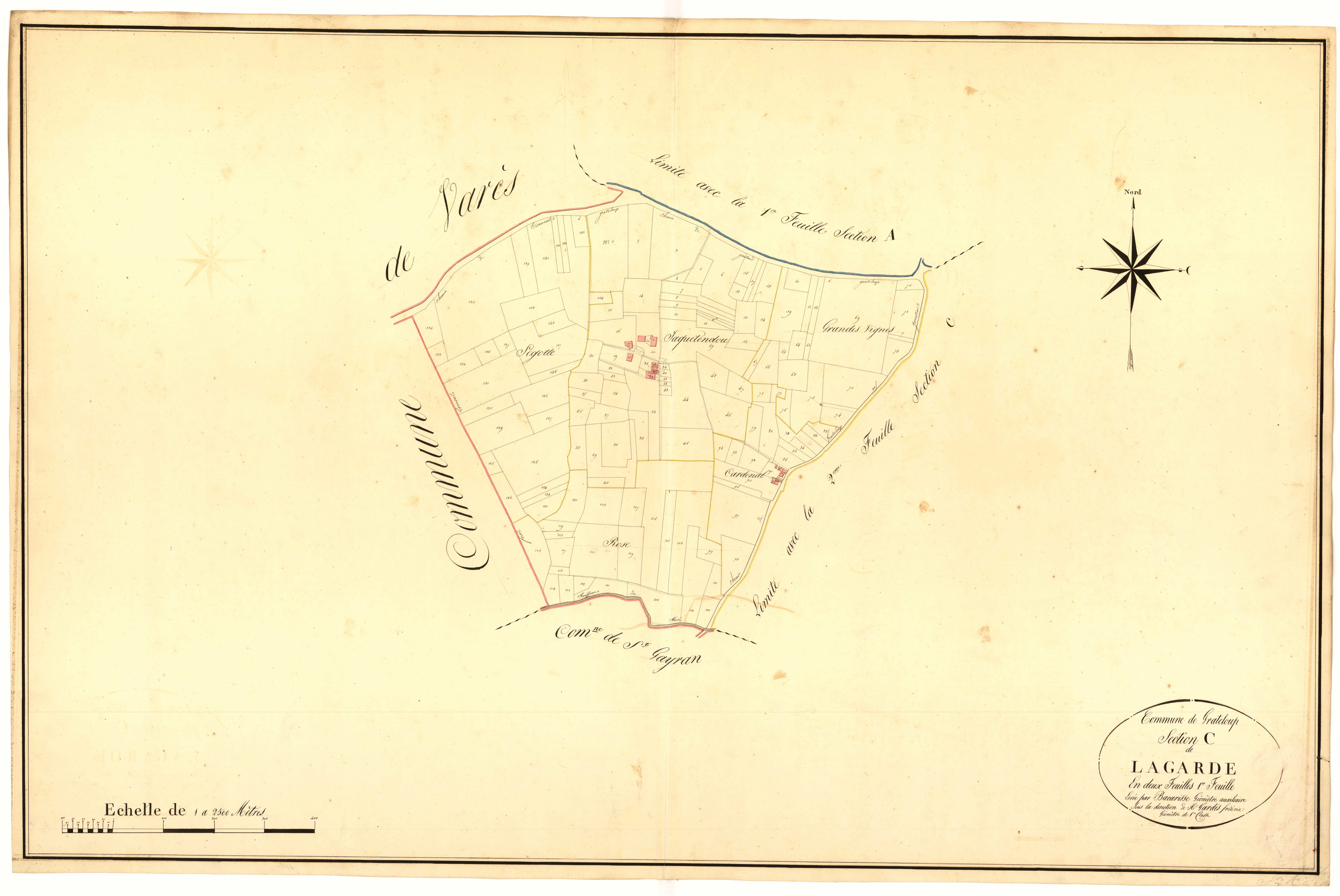 Plan napoléonien, atlas-C1 Lagarde, Grateloup-Saint-Gayrand
