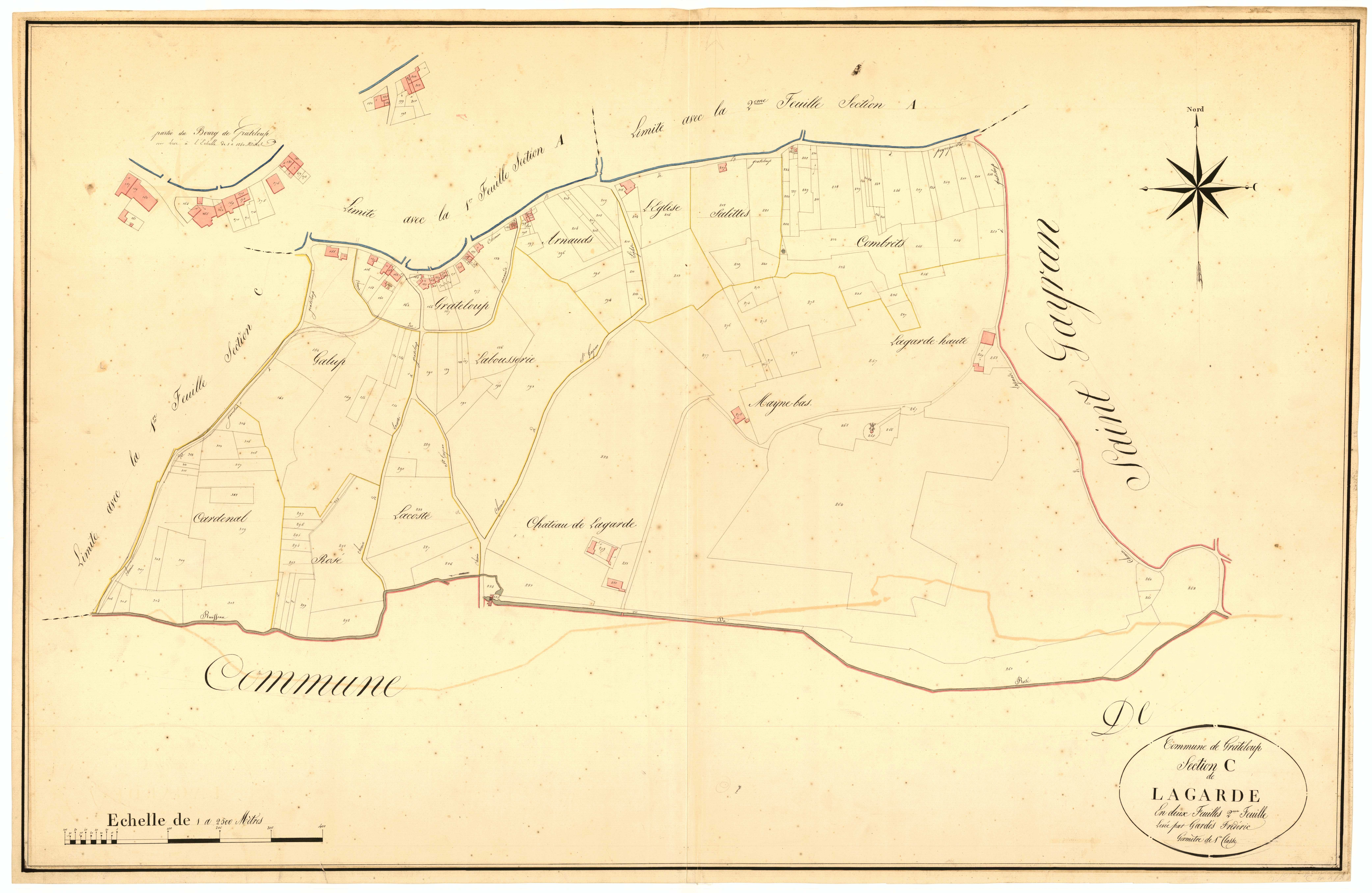 Plan napoléonien, atlas-C2 Lagarde, Grateloup-Saint-Gayrand