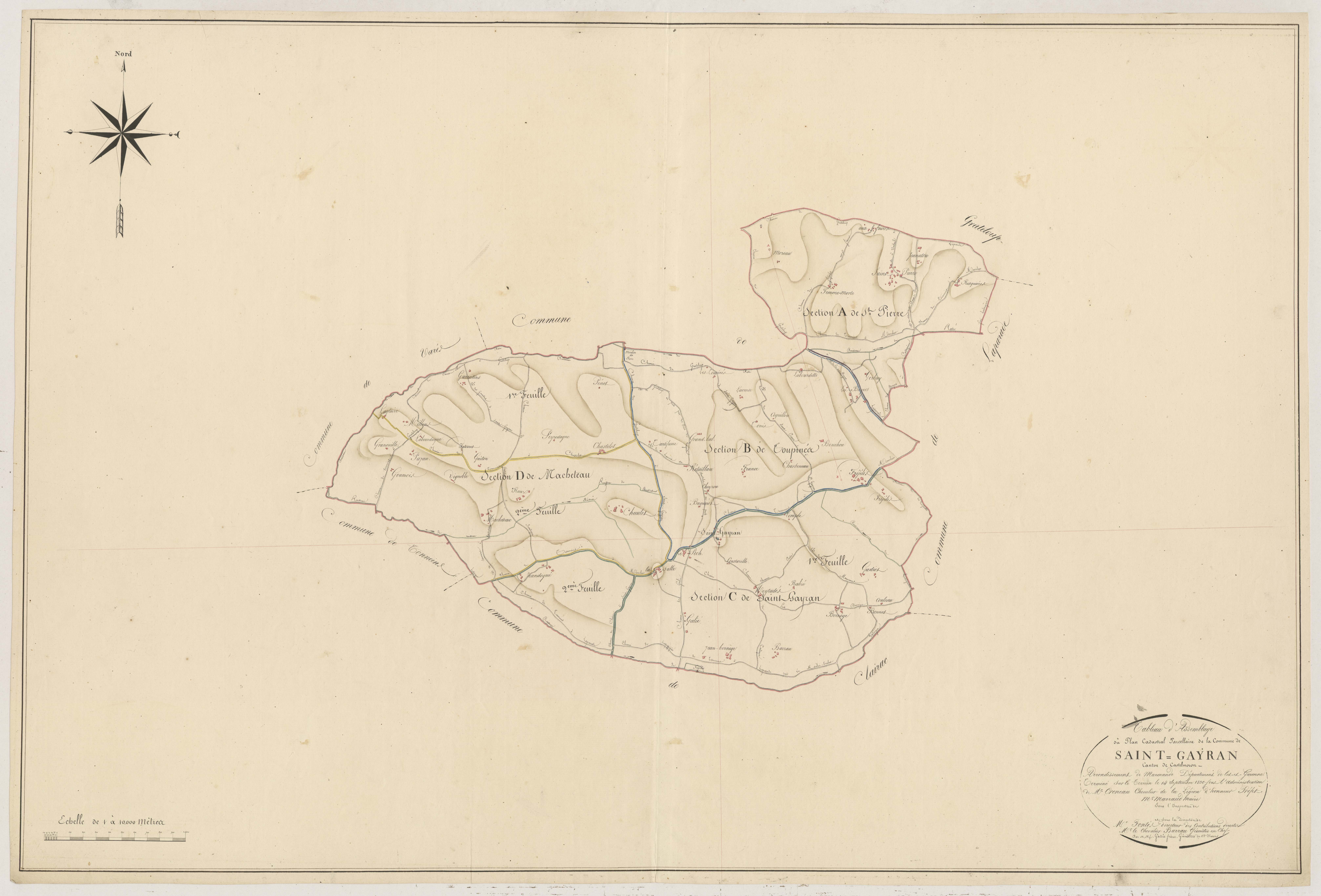 Plan napoléonien, atlas-TA, Saint-Gayrand (voir Grateloup)
