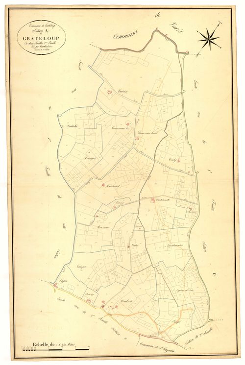 Plan napoléonien, atlas-A2 Grateloup, Grateloup-Saint-Gayrand
