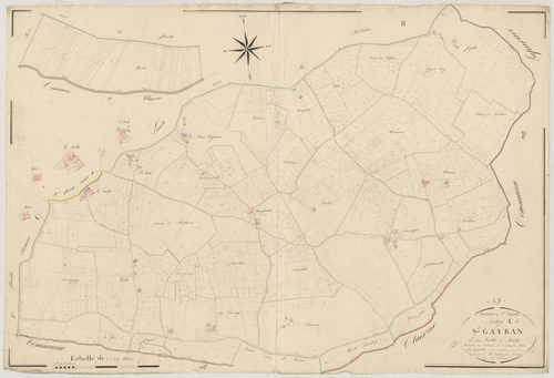 Plan napoléonien, atlas-C1 Saint-Gayran, Saint-Gayrand (voir Grateloup)