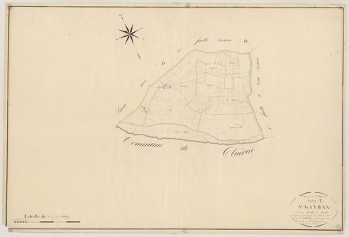 Plan napoléonien, atlas-C2 Saint-Gayran, Saint-Gayrand (voir Grateloup)