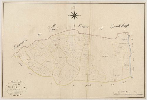 Plan napoléonien, atlas-D1 Macheteau, Saint-Gayrand (voir Grateloup)