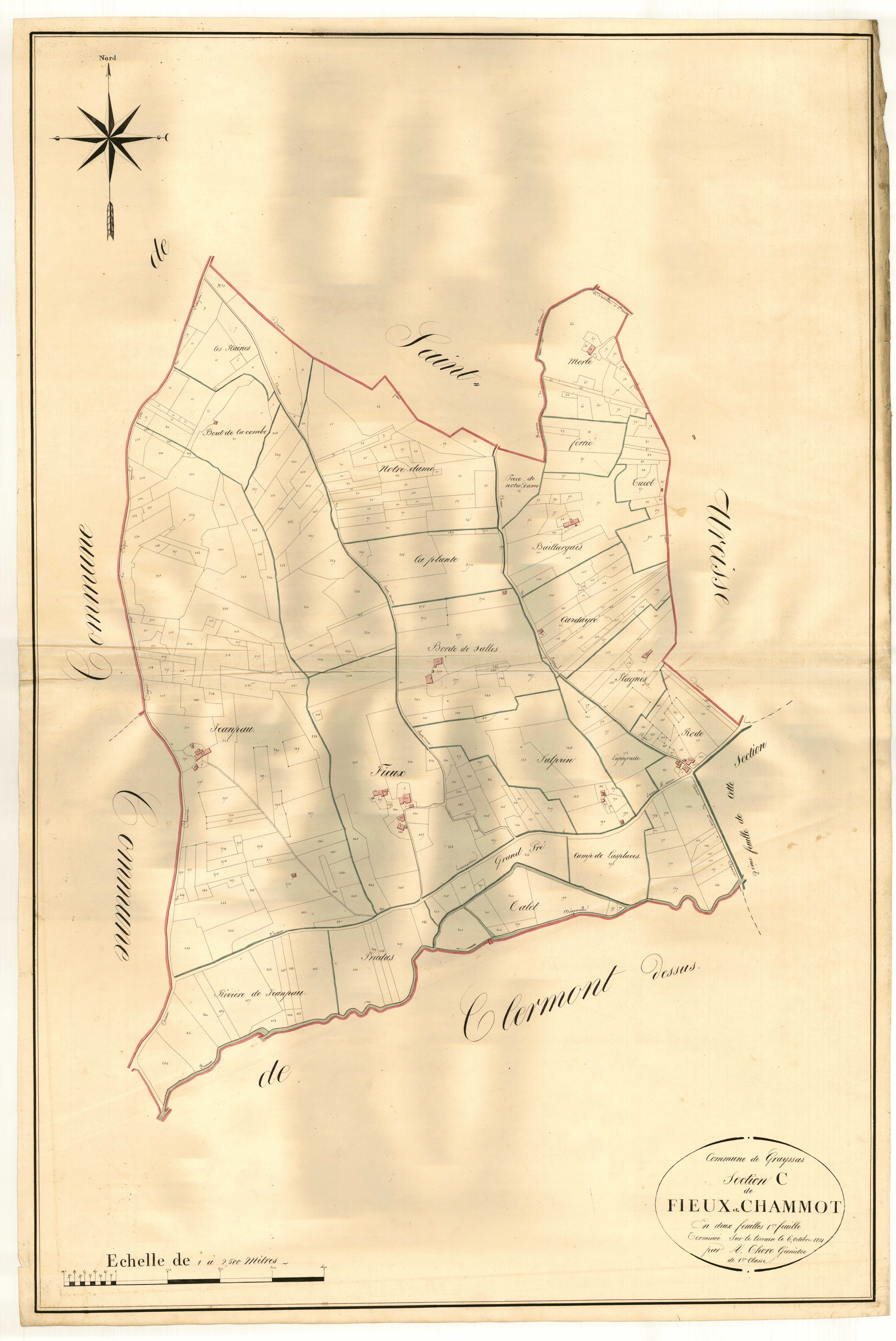 Plan napoléonien, atlas-C1 Fieux et Chammot, Grayssas