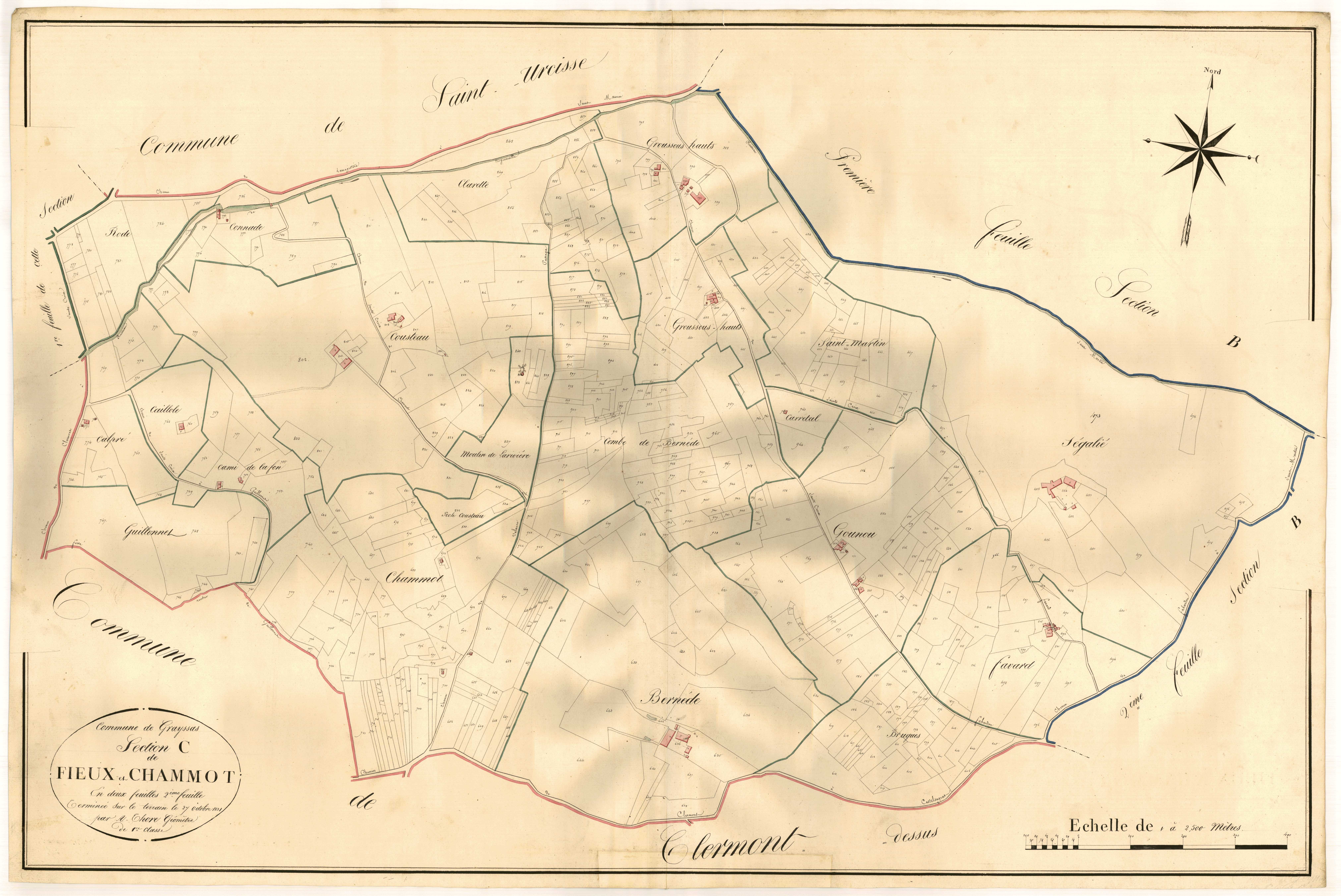Plan napoléonien, atlas-C2 Fieux et Chammot, Grayssas