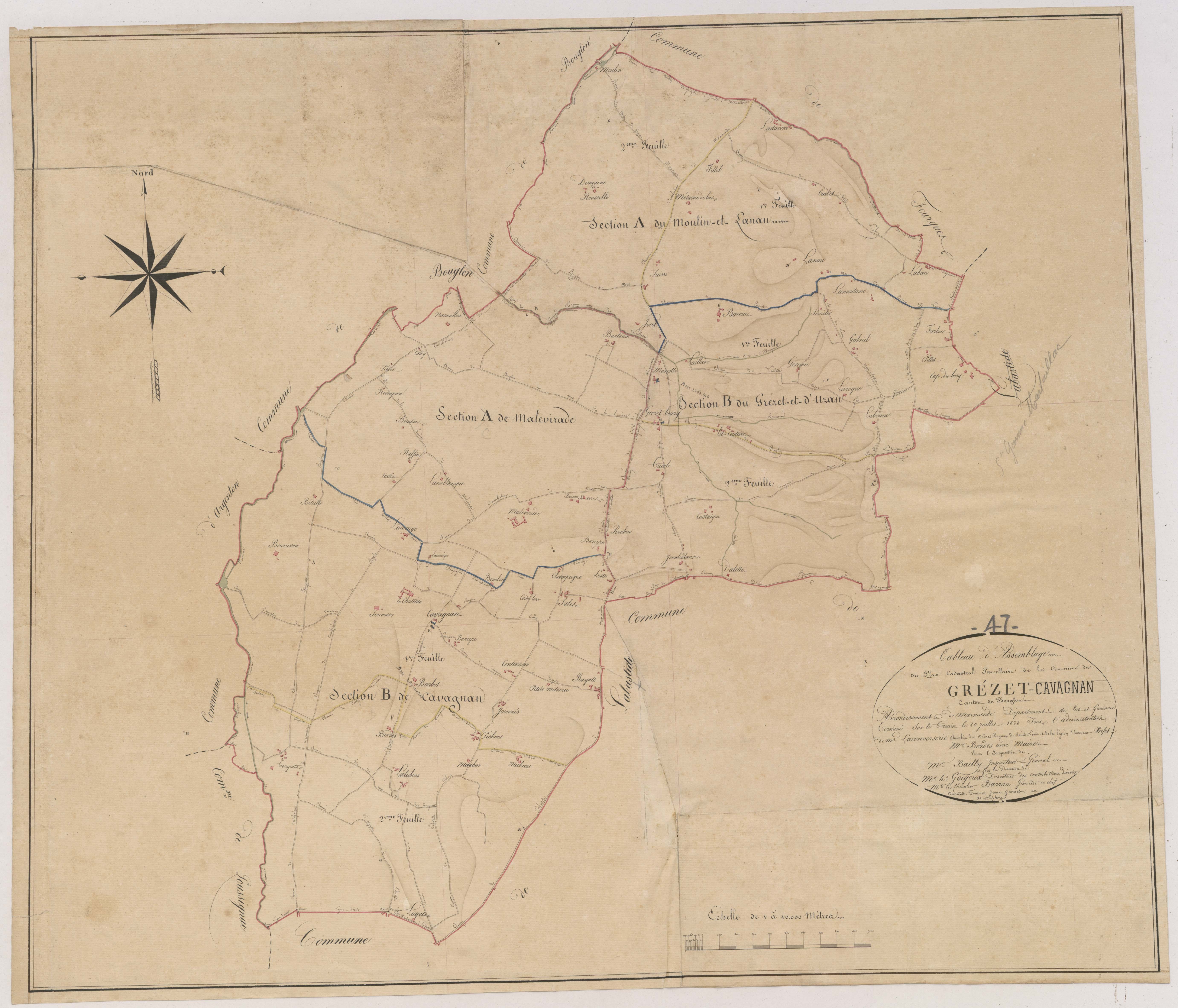 Plan napoléonien, atlas-TA, Grézet-Cavagnan
