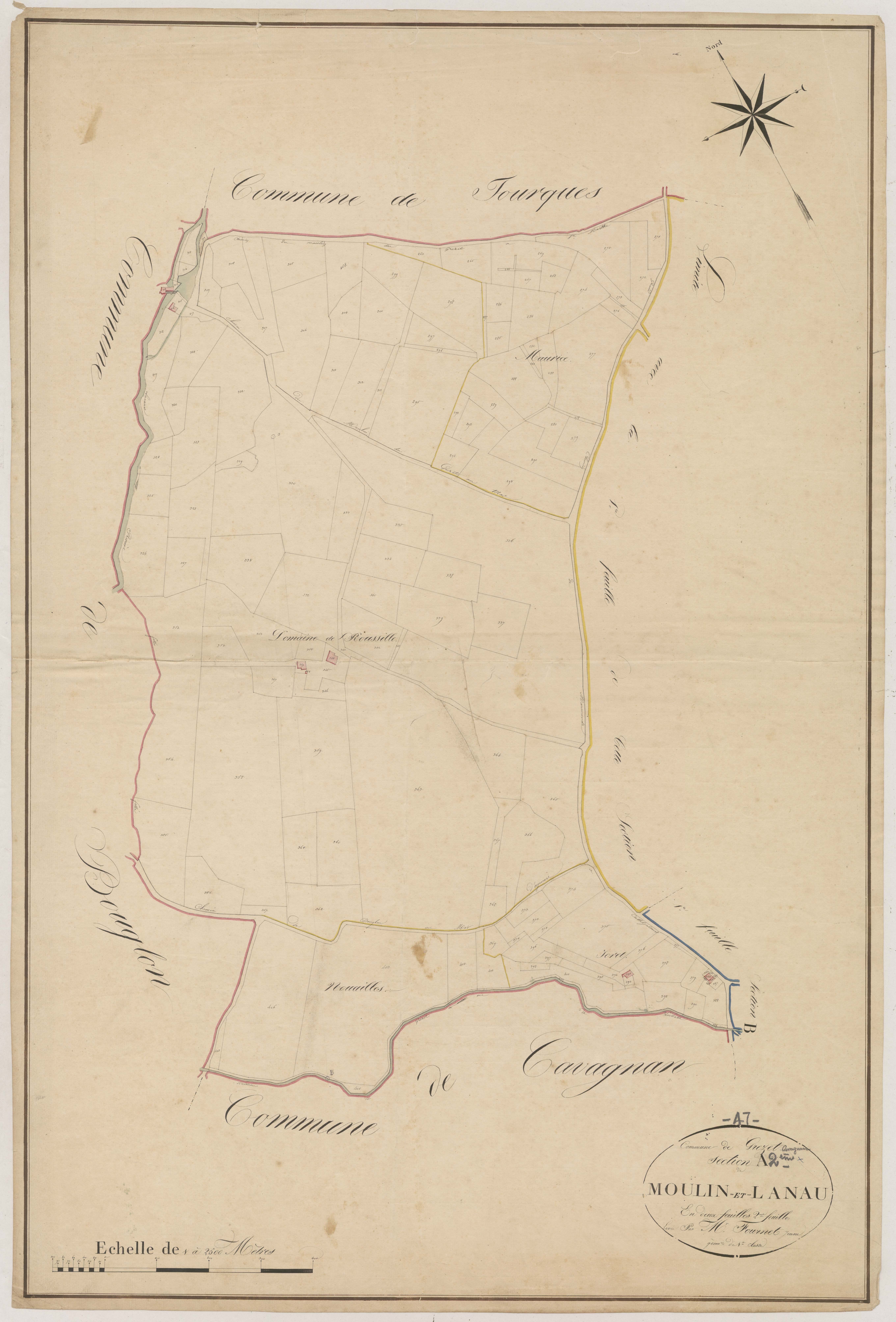 Plan napoléonien, atlas-A2 Moulinet-Lanau, Grézet-Cavagnan