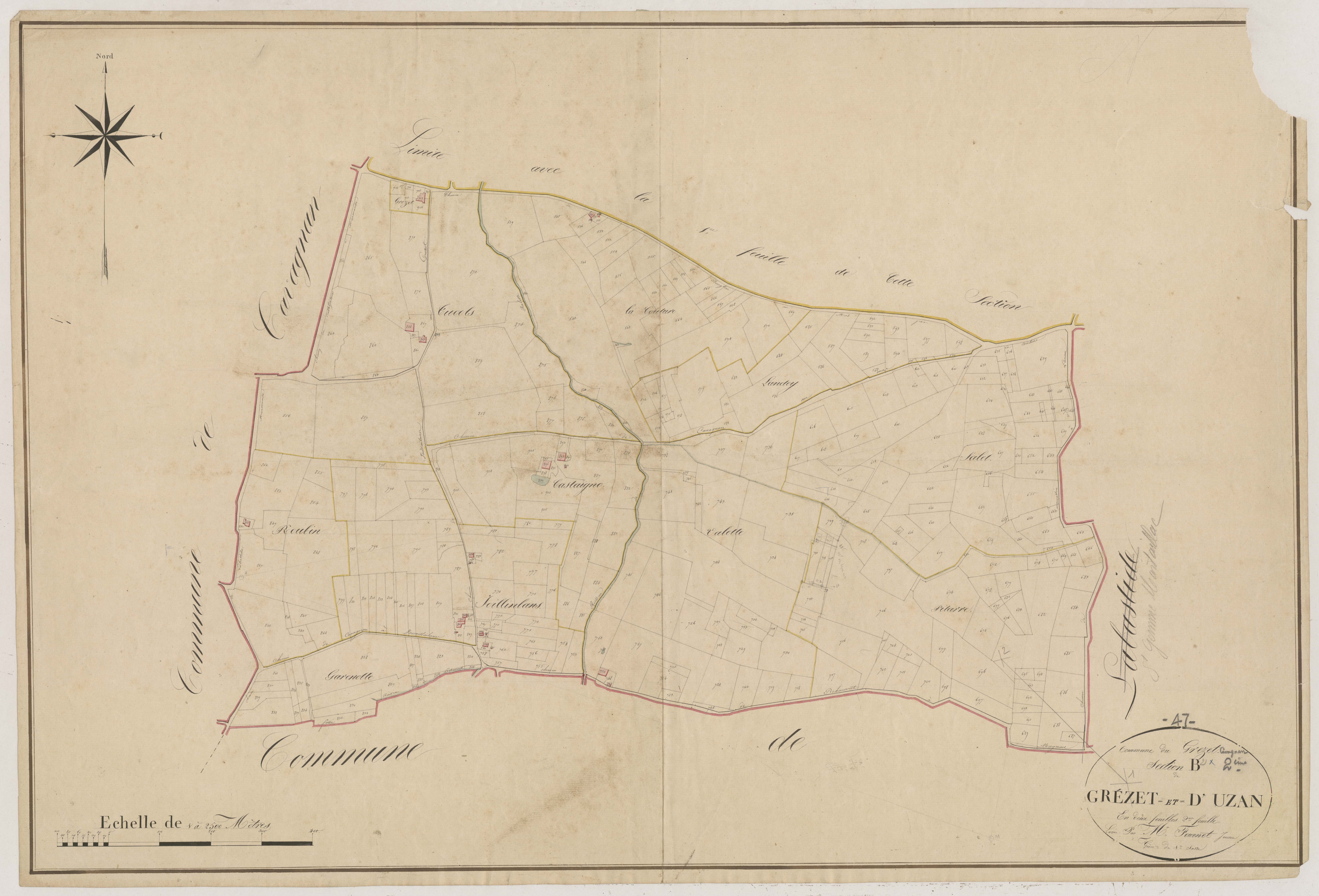 Plan napoléonien, atlas-B2 Grezet-et-d’Uzan, Grézet-Cavagnan