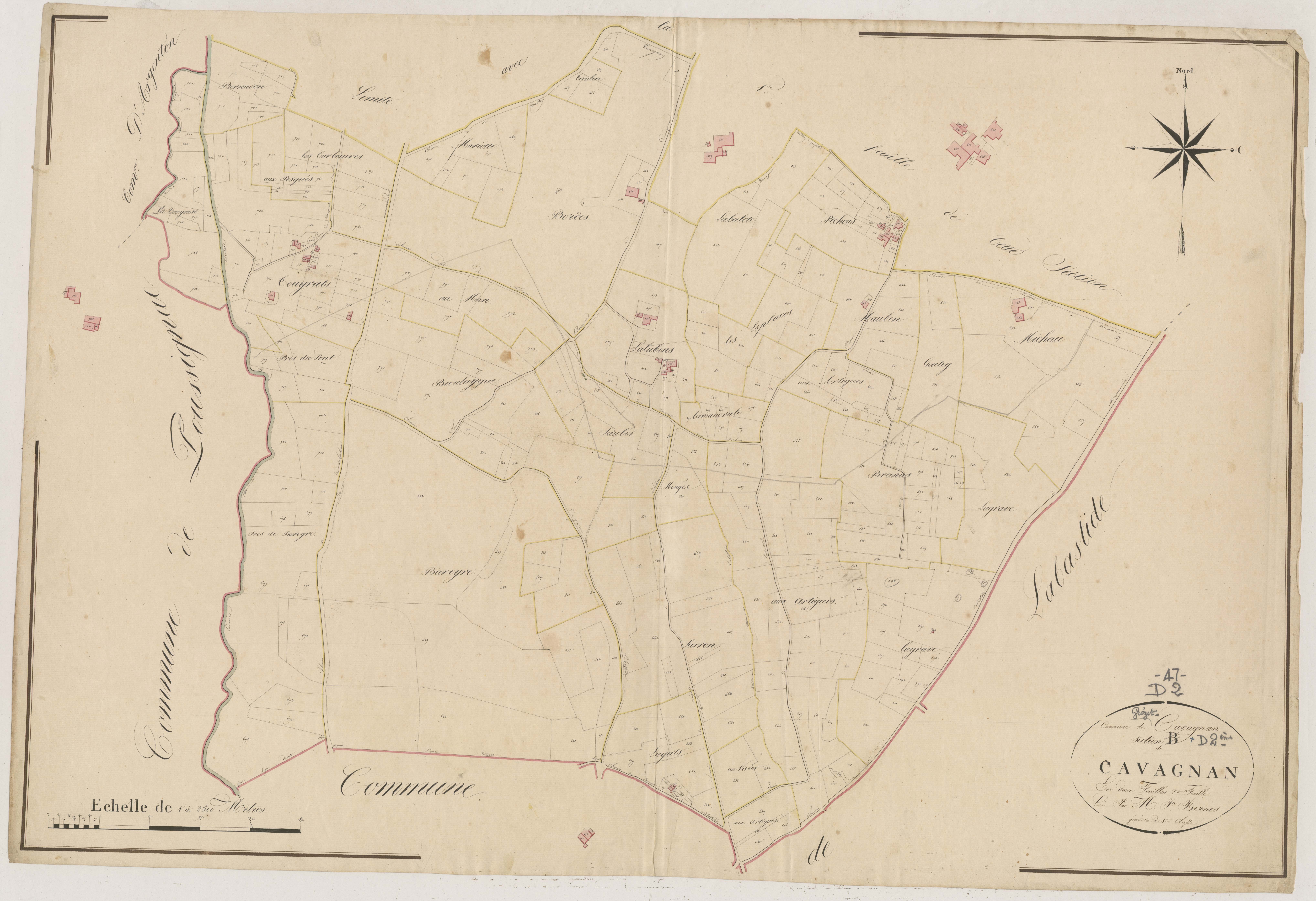 Plan napoléonien, atlas-D2 Cavagnan, Grézet-Cavagnan