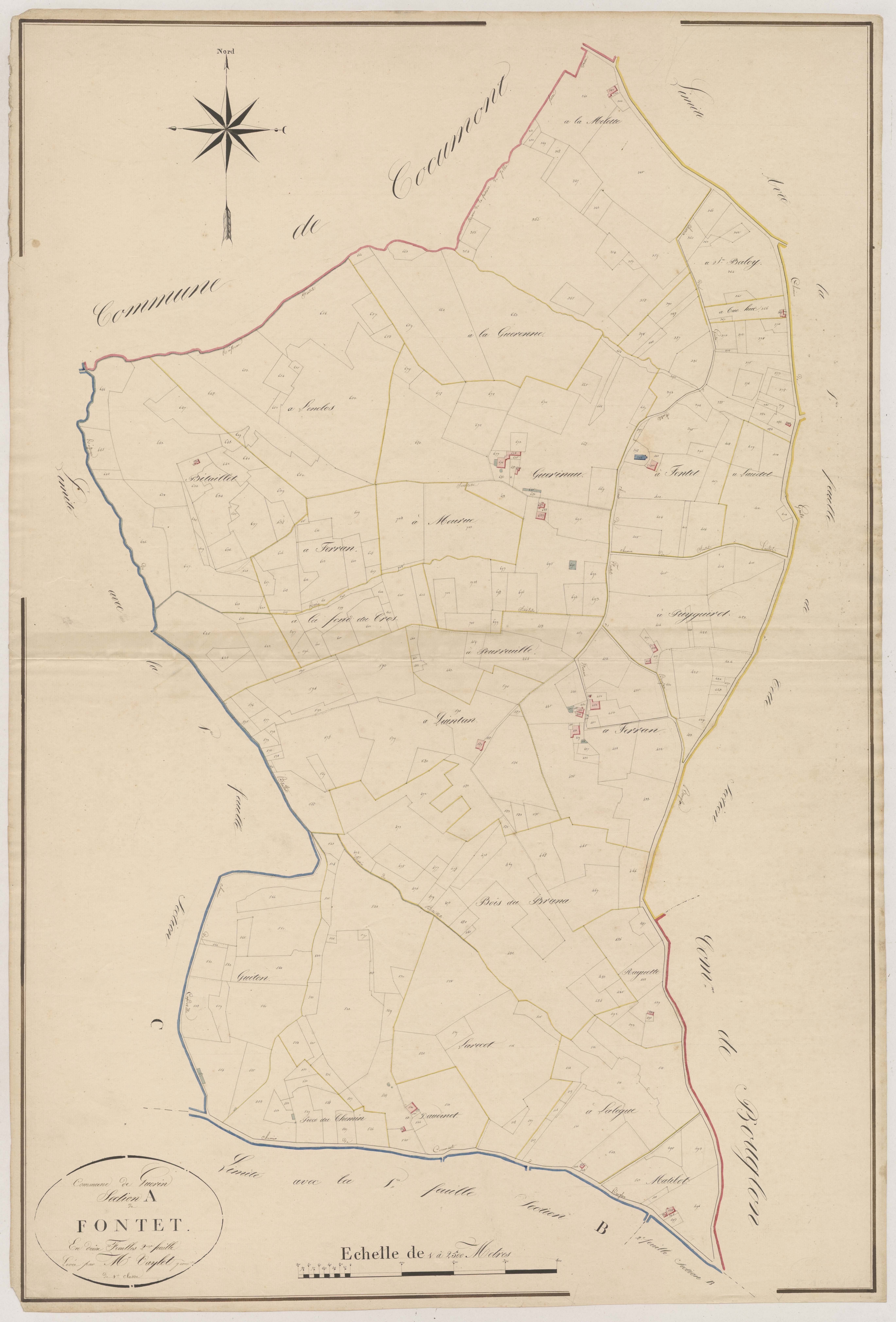 Plan napoléonien, atlas-A2 Fontet, Guérin