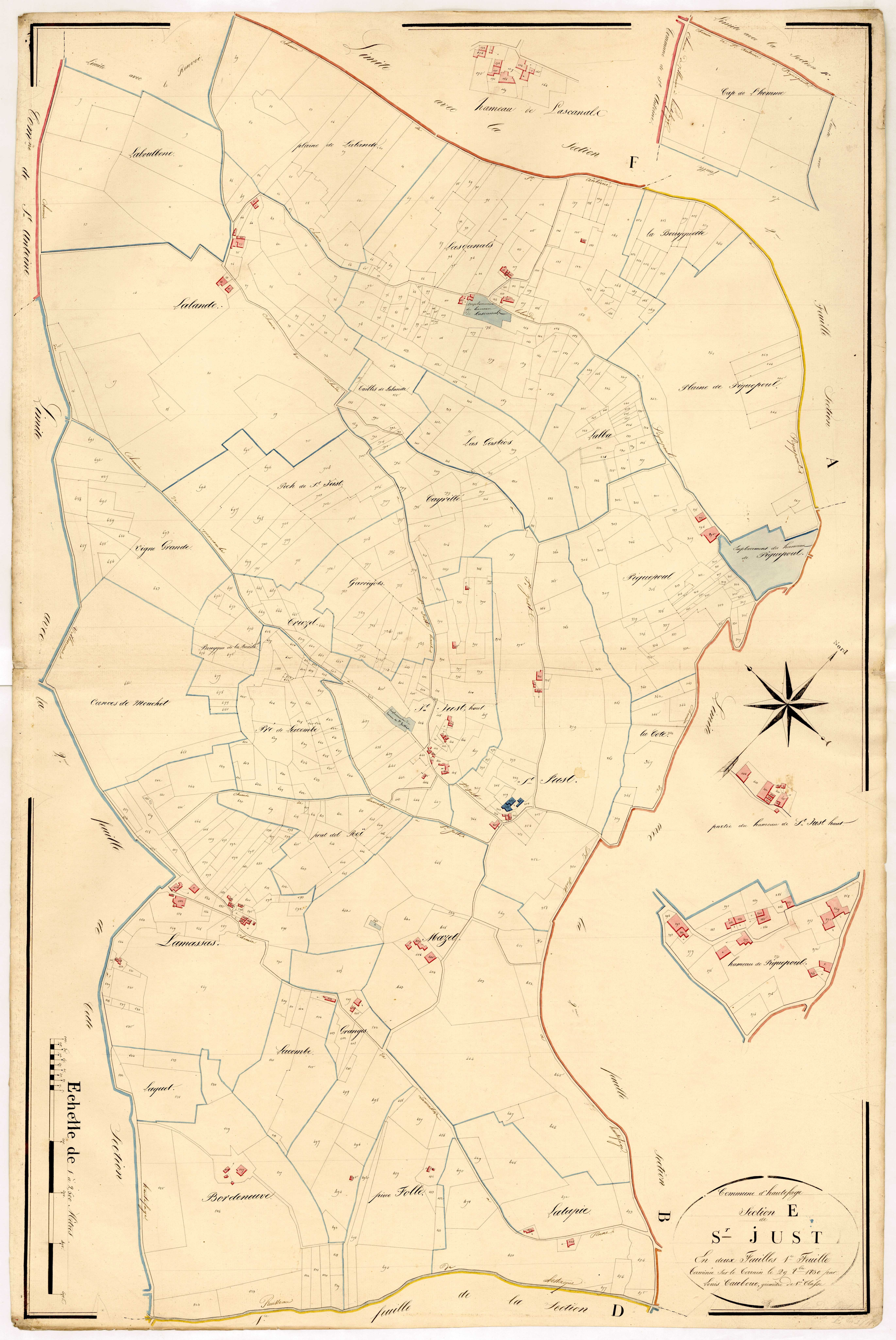 Plan napoléonien, atlas-E1 Saint-Just, Hautefage-la-Tour