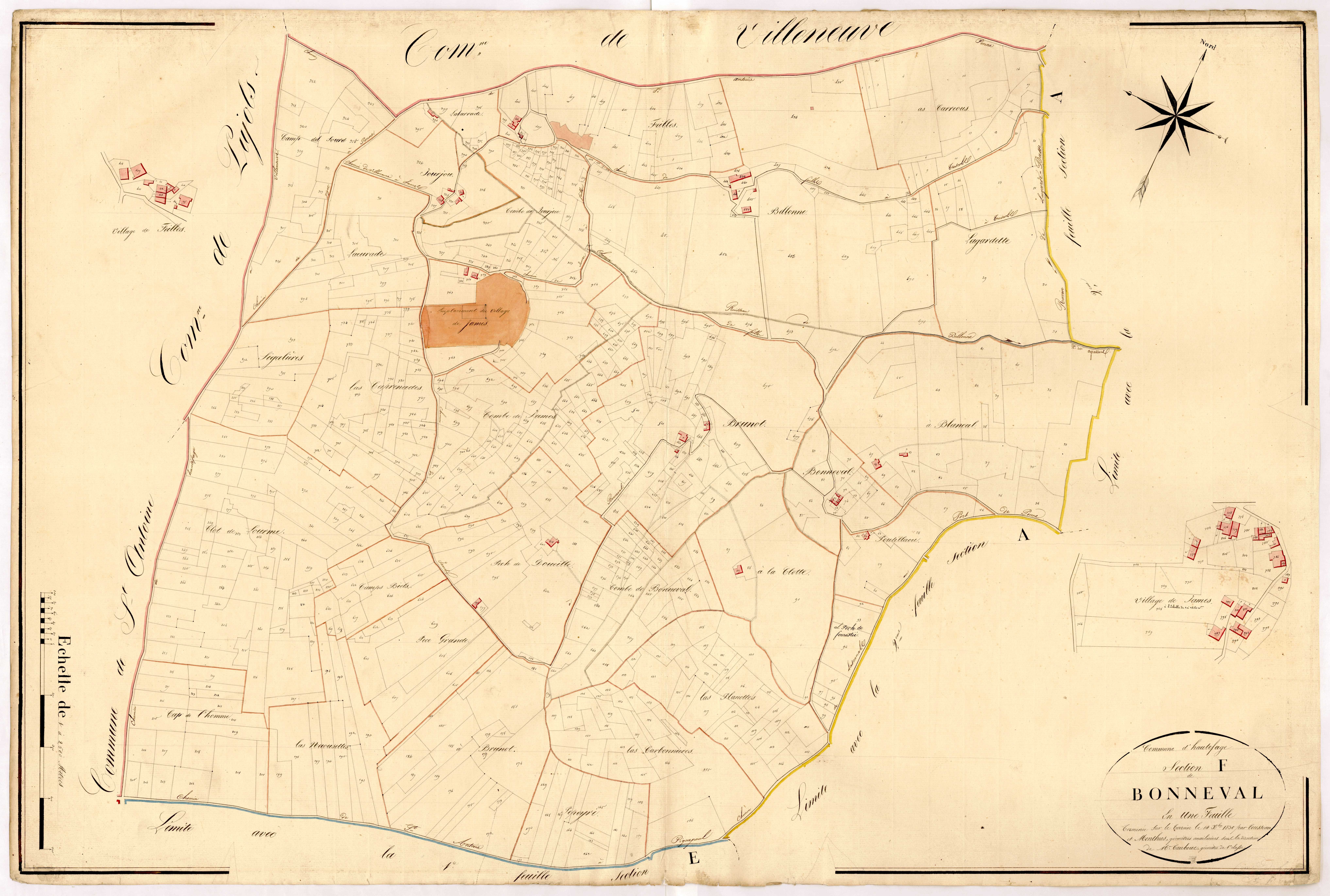 Plan napoléonien, atlas-F Bonneval, Hautefage-la-Tour