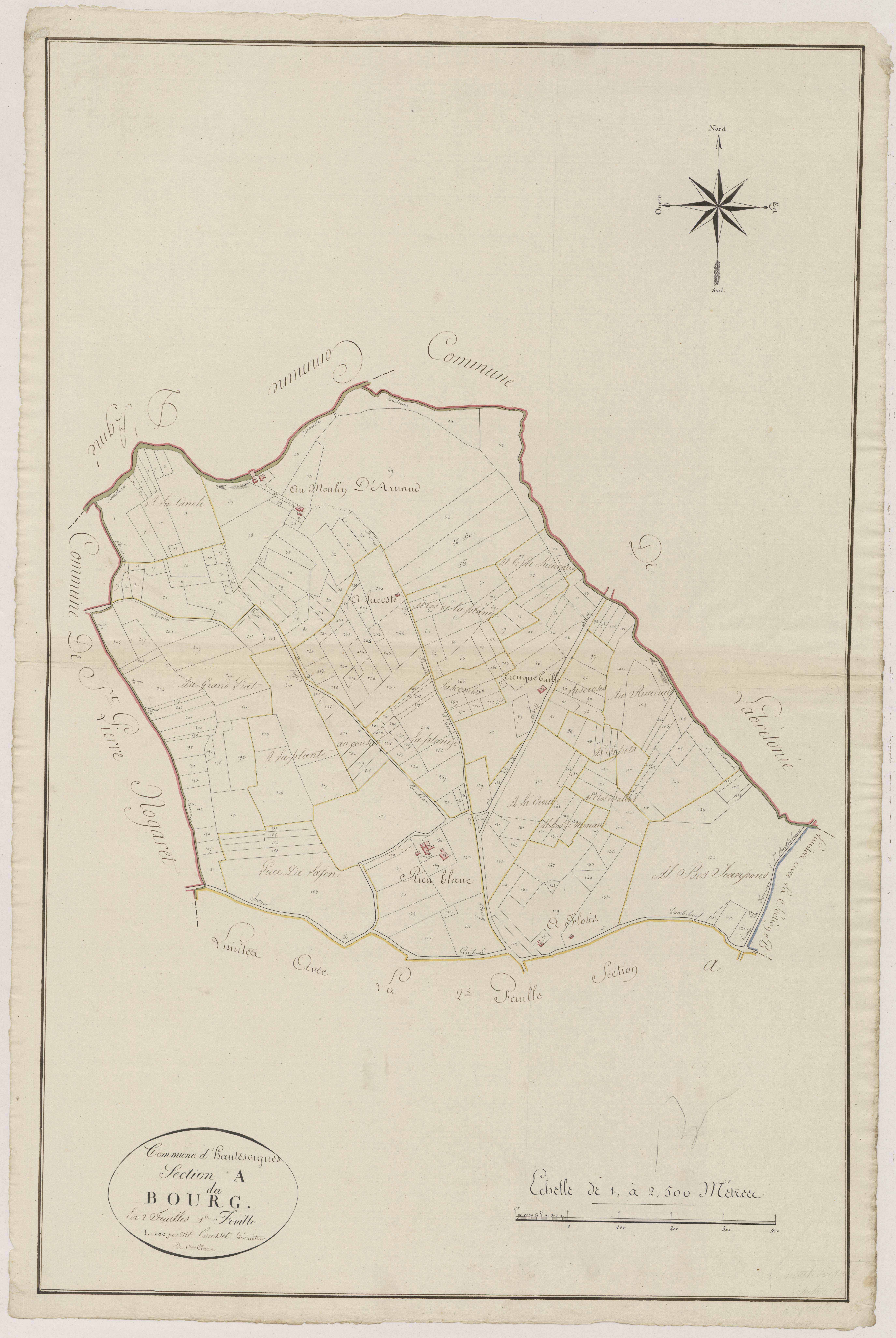 Plan primitif, atlas-A1 Le Bourg, Hautesvignes