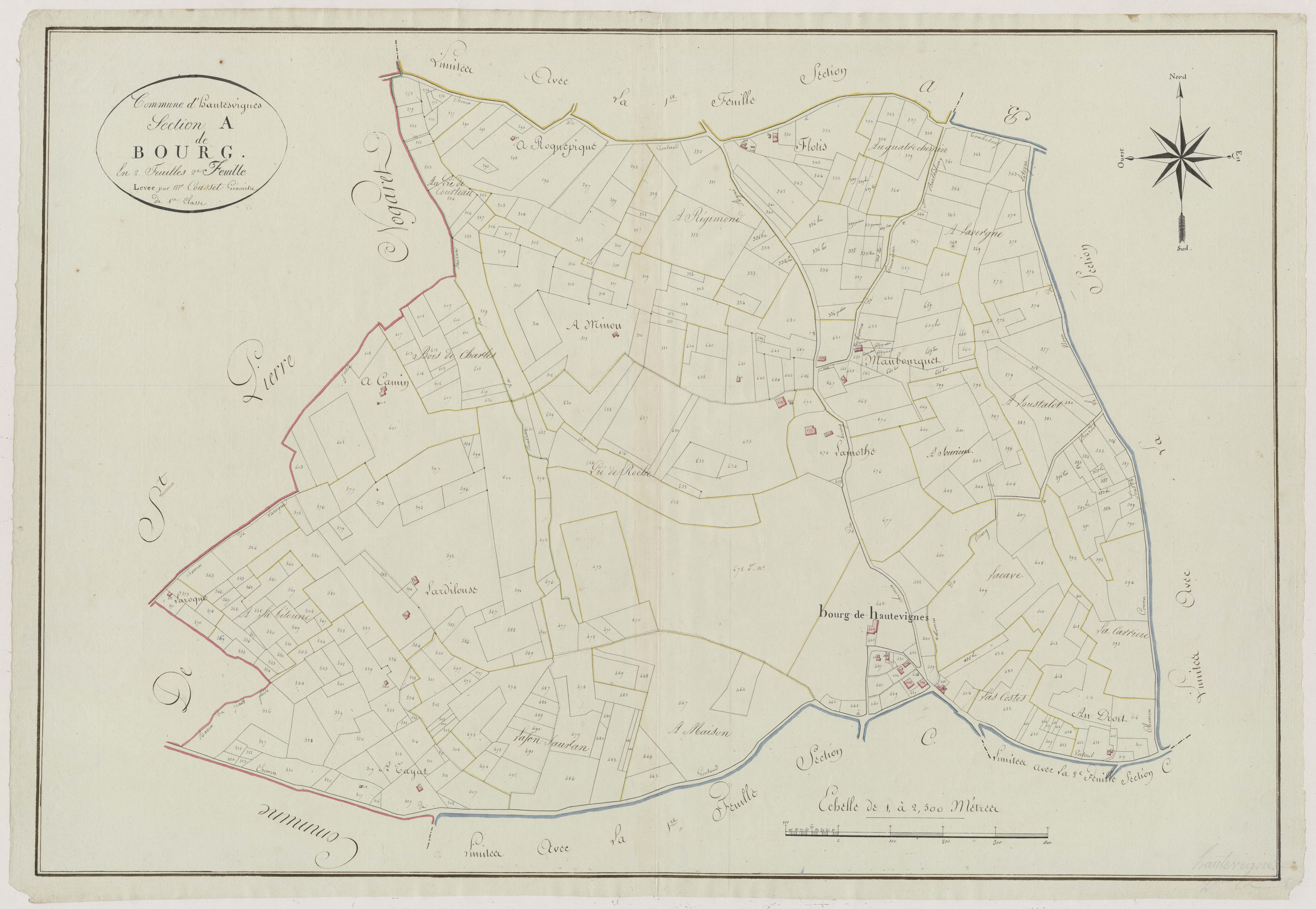 Plan primitif, atlas-A2 Le Bourg, Hautesvignes