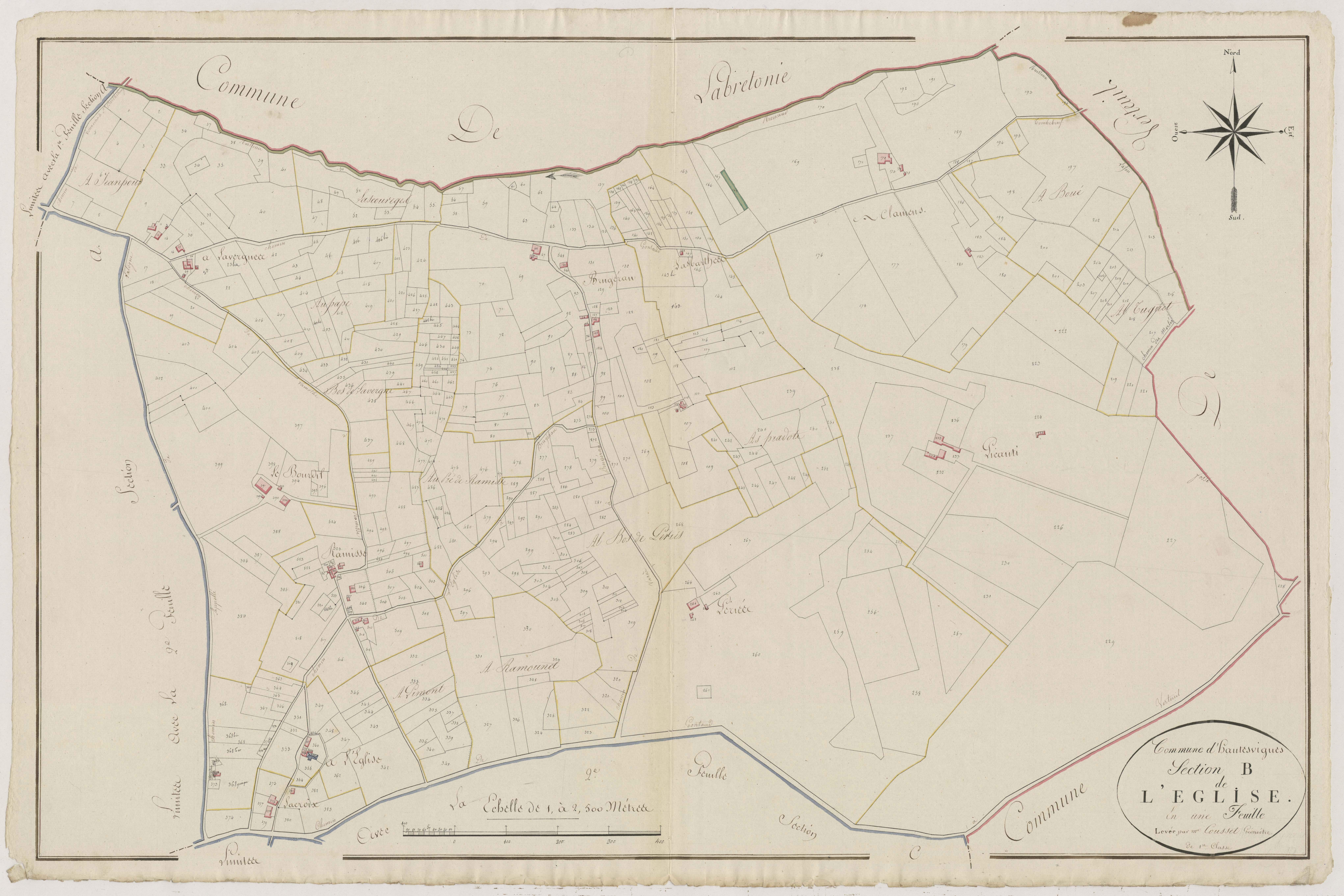 Plan primitif, atlas-B L’Eglise, Hautesvignes