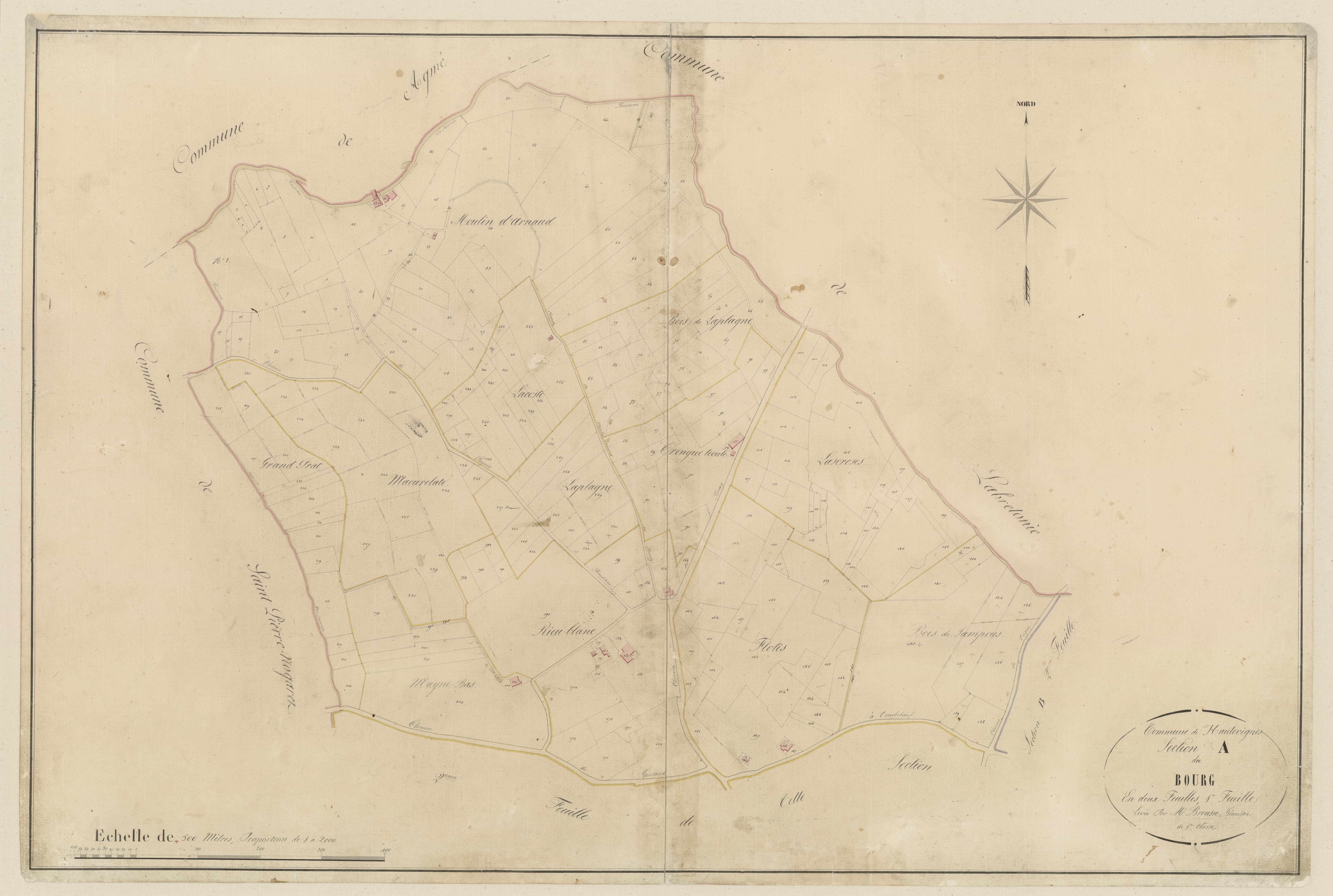 Plan napoléonien-A1 Le Bourg, Hautesvignes