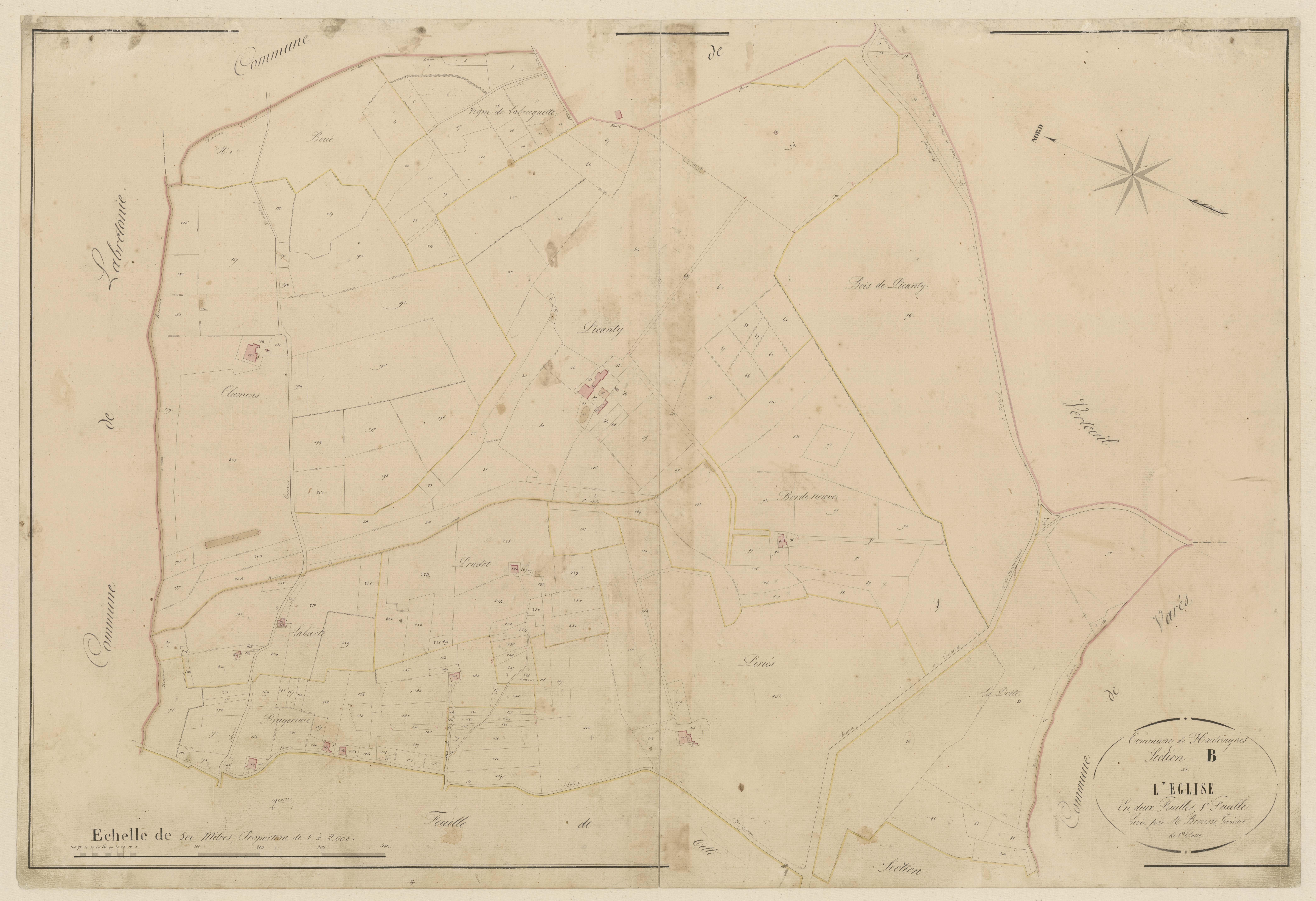Plan napoléonien-B1 L’Eglise, Hautesvignes