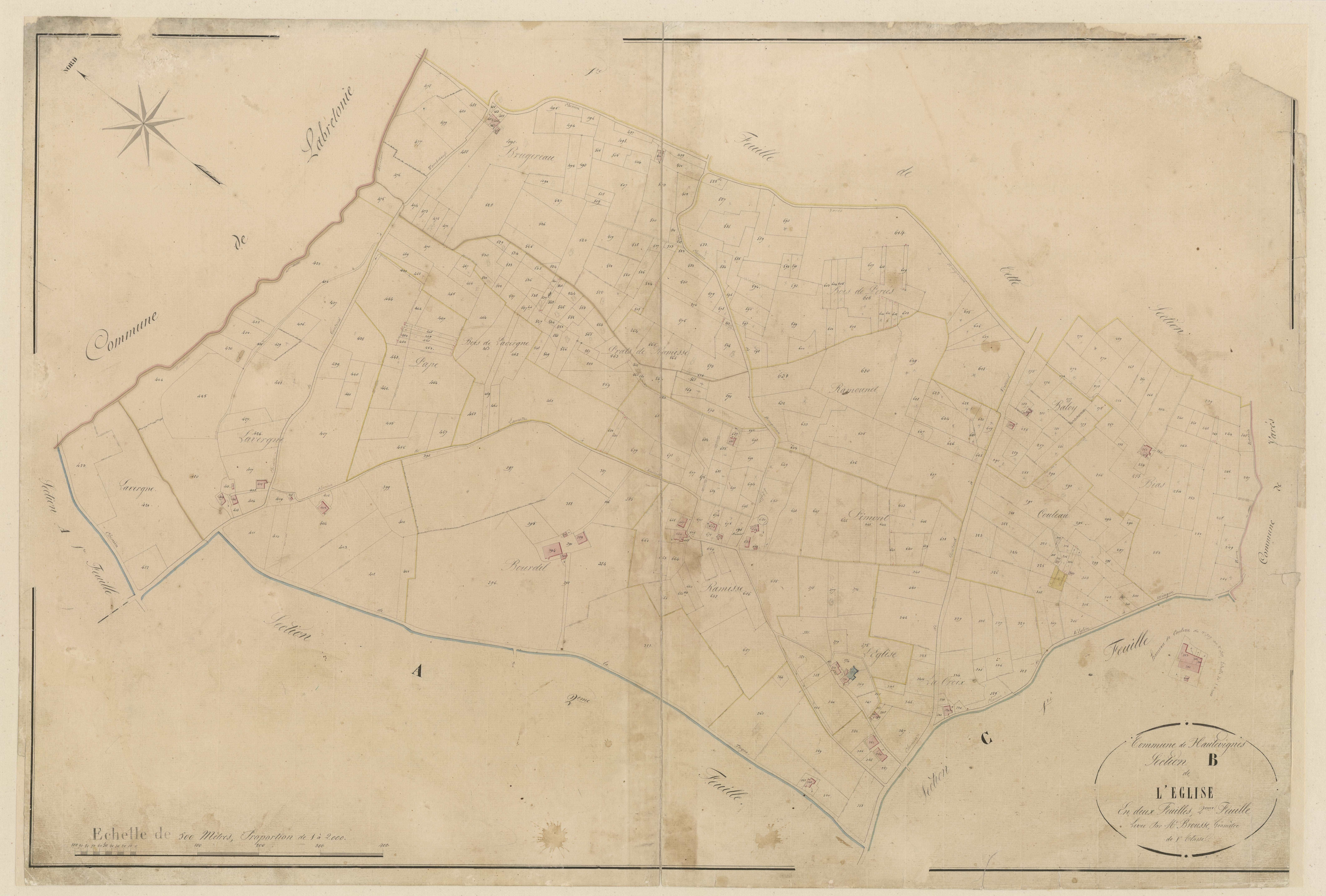 Plan napoléonien-B2 L’Eglise, Hautesvignes
