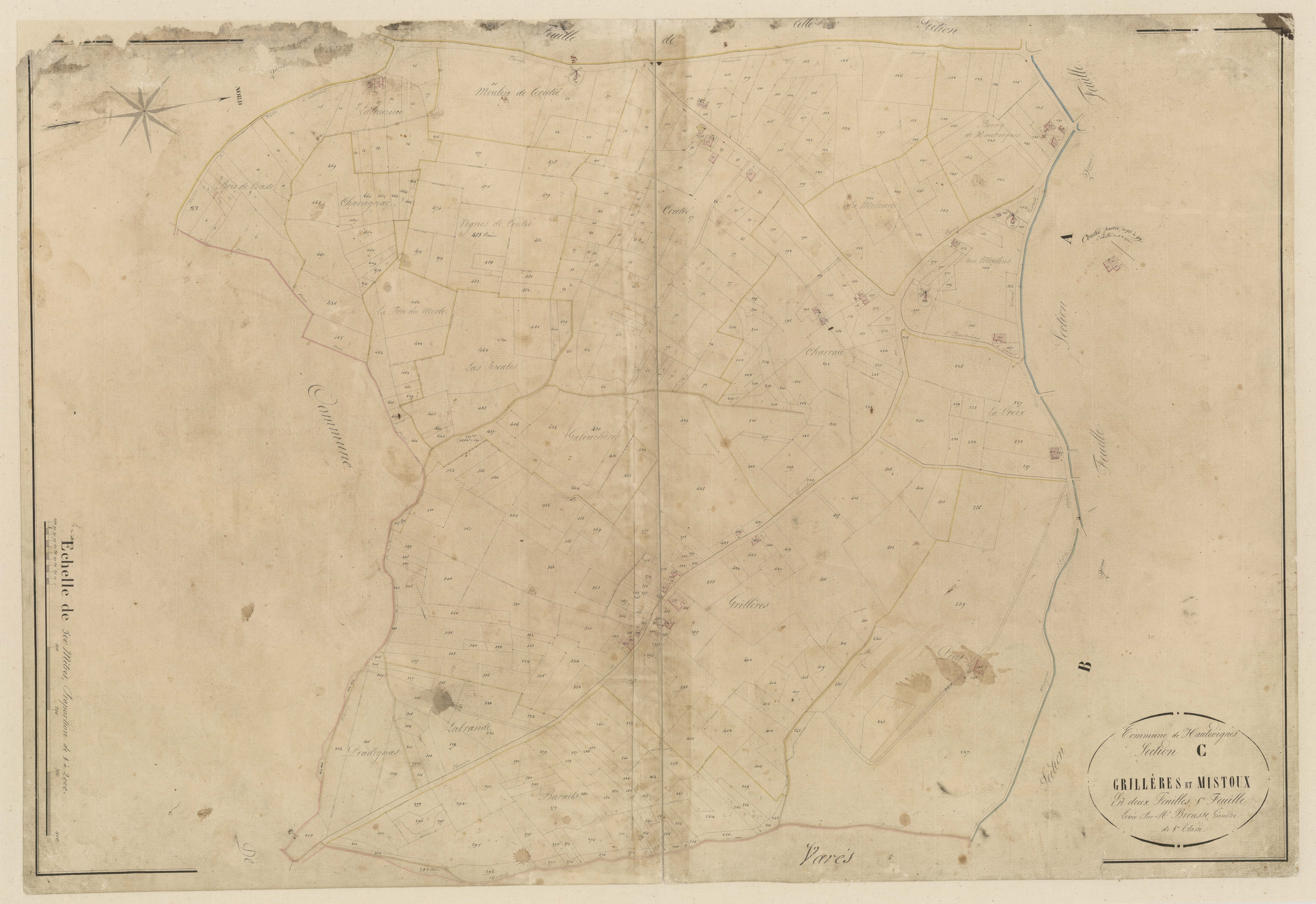 Plan napoléonien-C1 Grillères et Mistoux, Hautesvignes