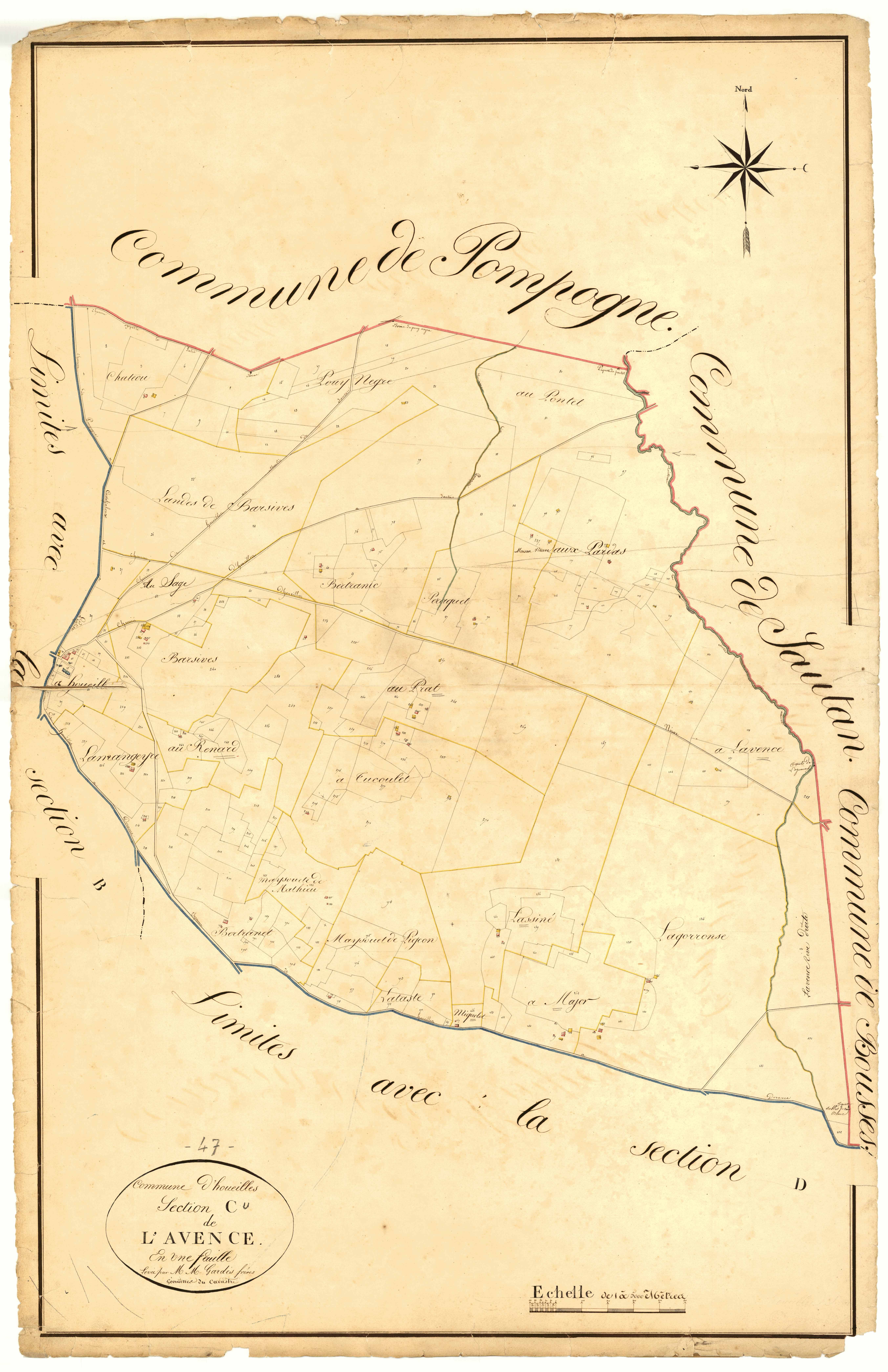 Plan napoléonien, atlas-C Larence, Houeillès