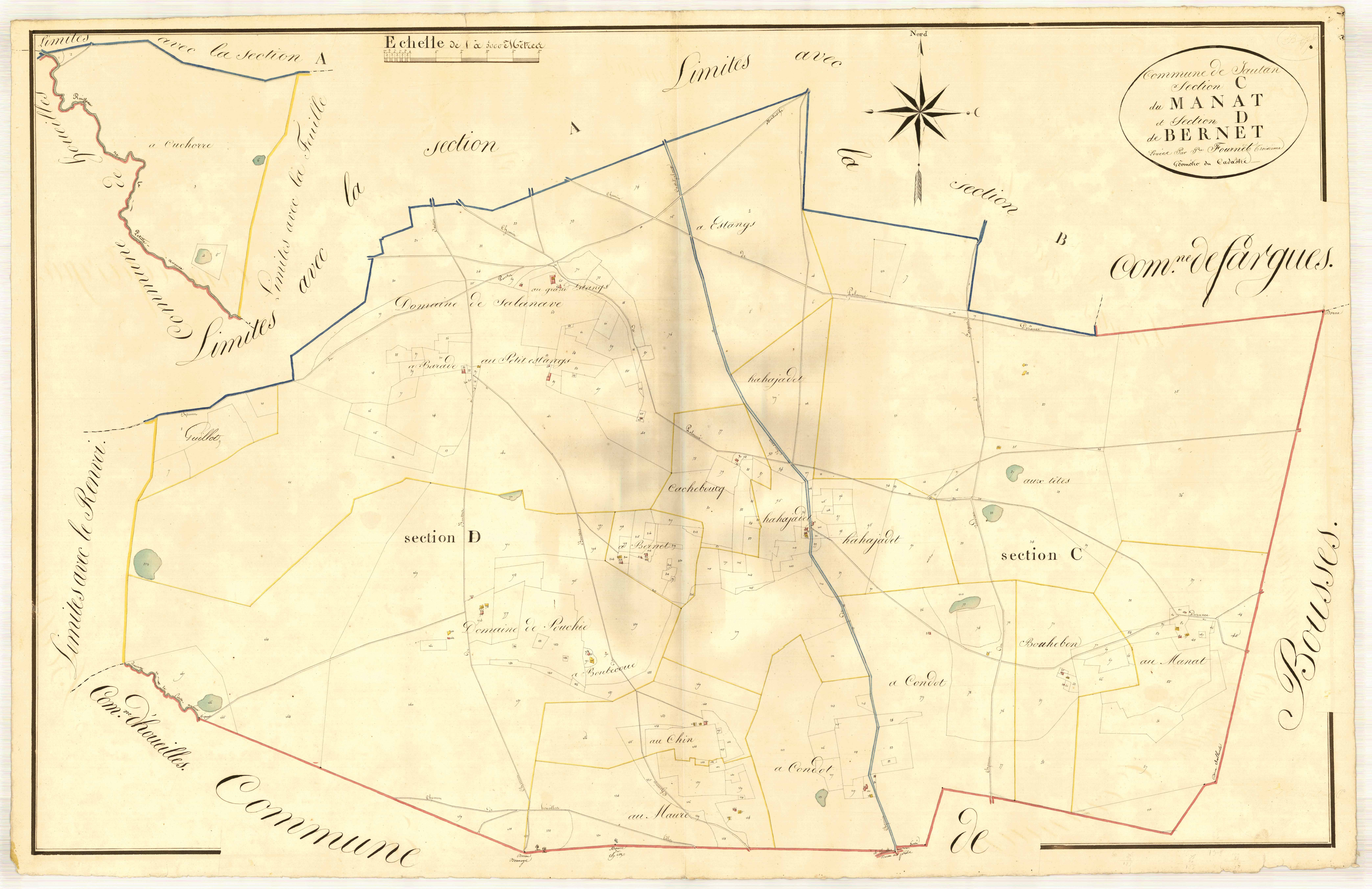 Plan napoléonien, atlas-C Marnat, Jautan (voir Houeillès)
